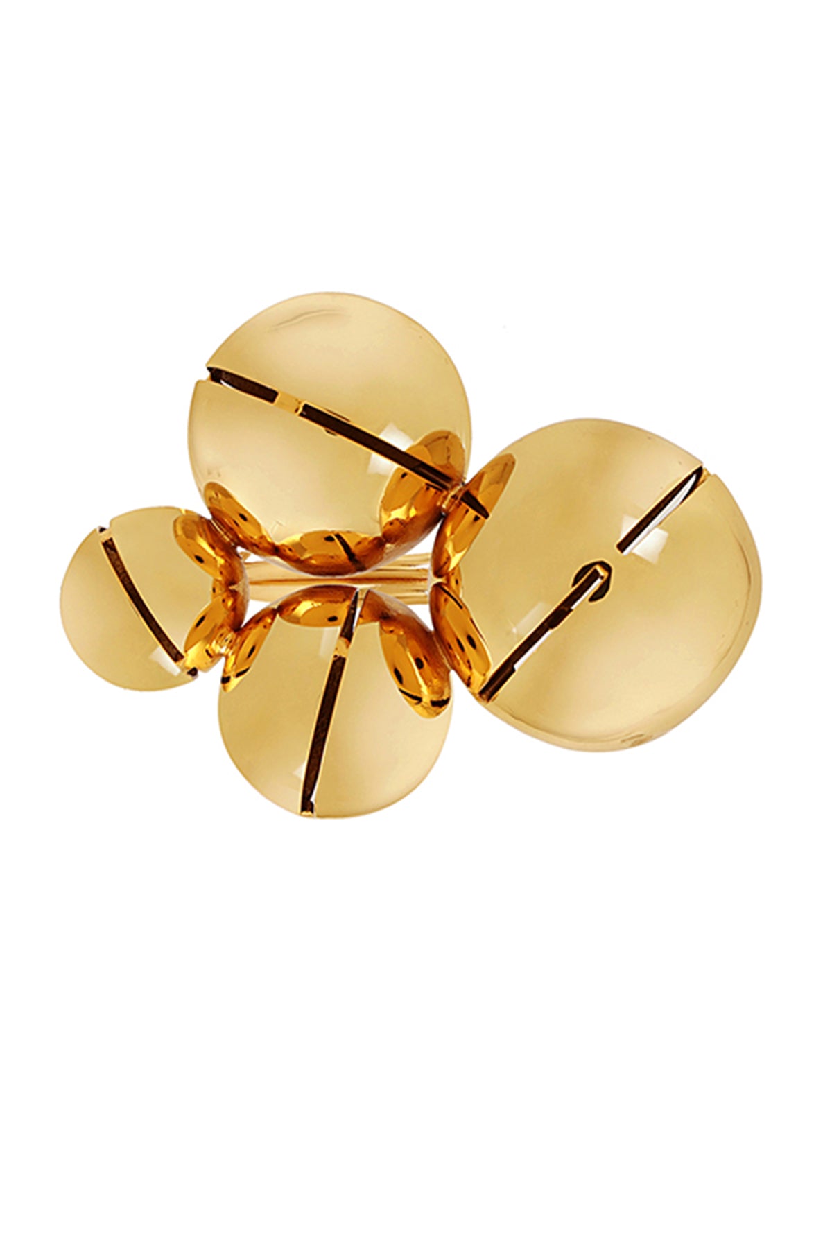 Gold Plated Pearls Brass Ring