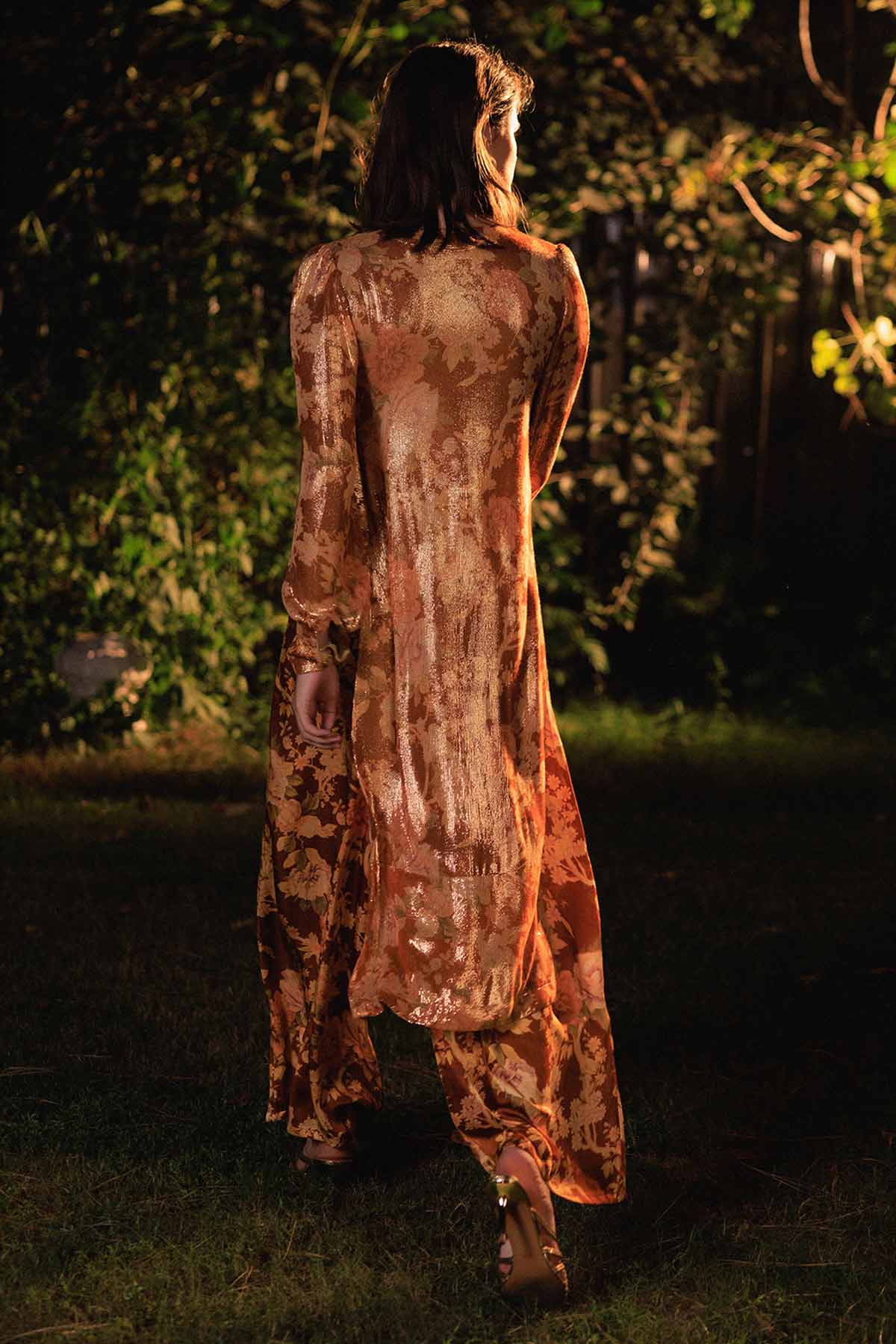 Gold Print Sequin Kurta & Pants