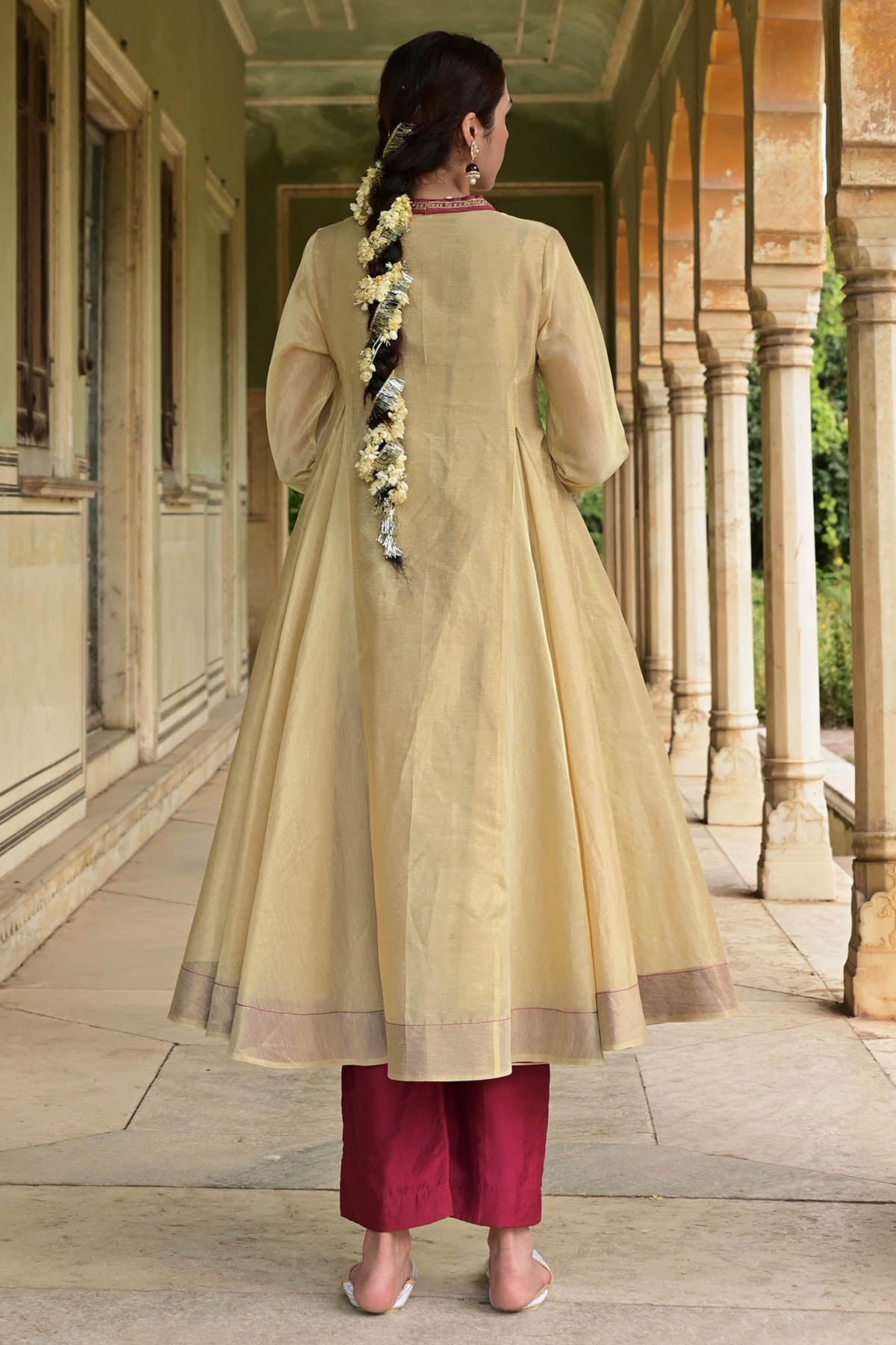 Gold & Red Zardozi Anarkali Set