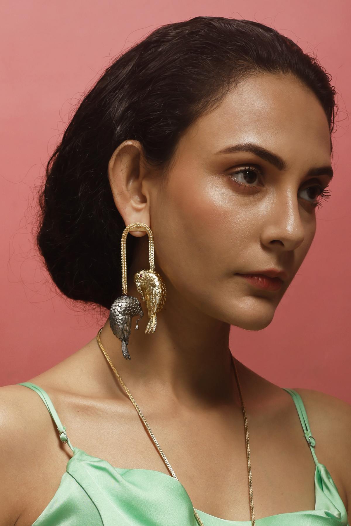 Gold & Rhodium Plated Earrings