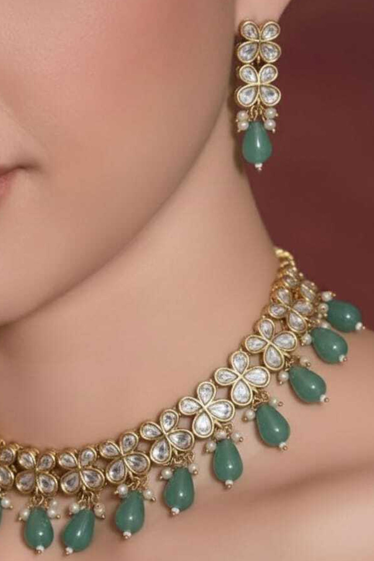 Buy Gold Rose Bloom Jewellery Set for women by Beauty Spot Jewellery online available at scrollnshops