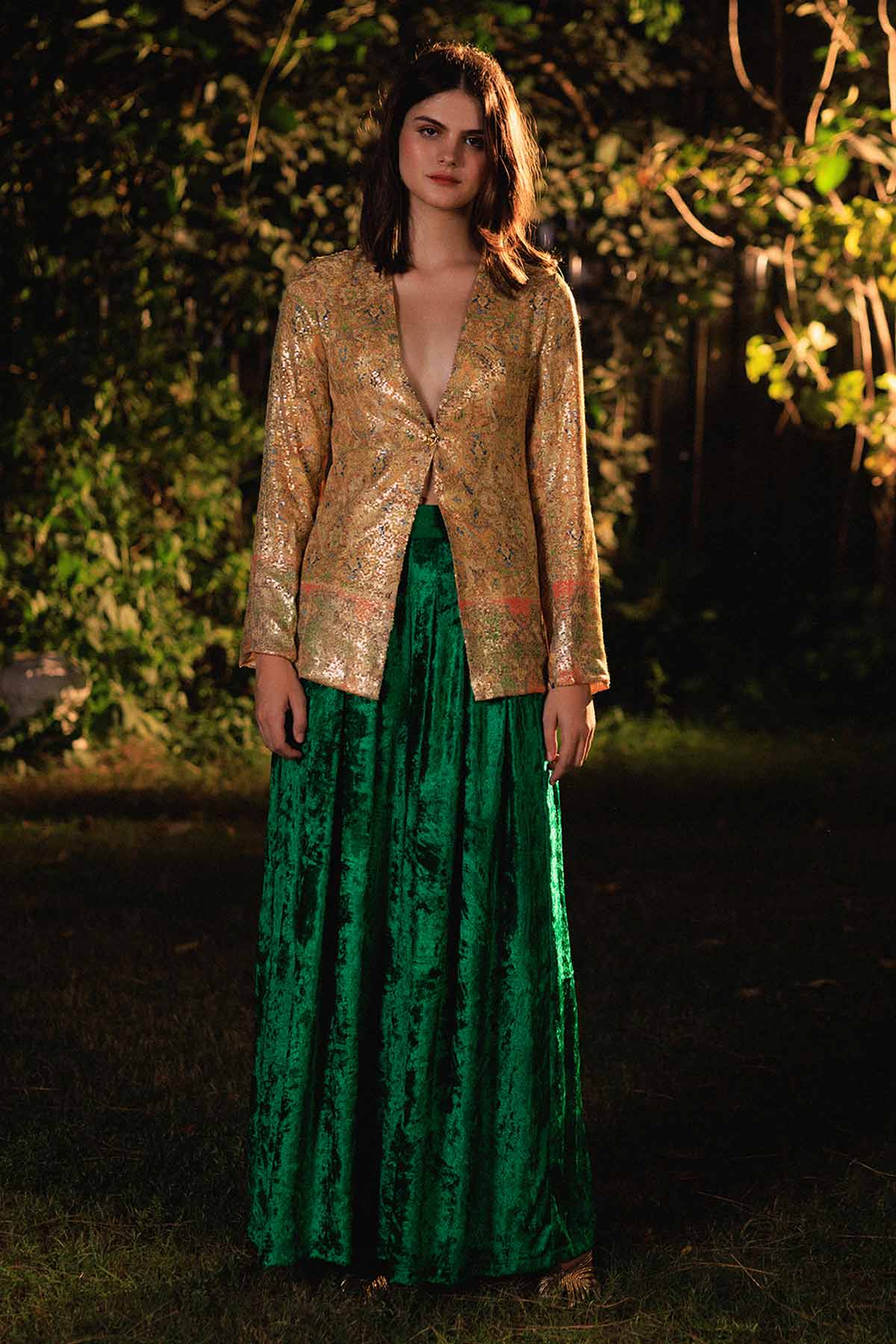 Gold Sequined Jacket & Pants