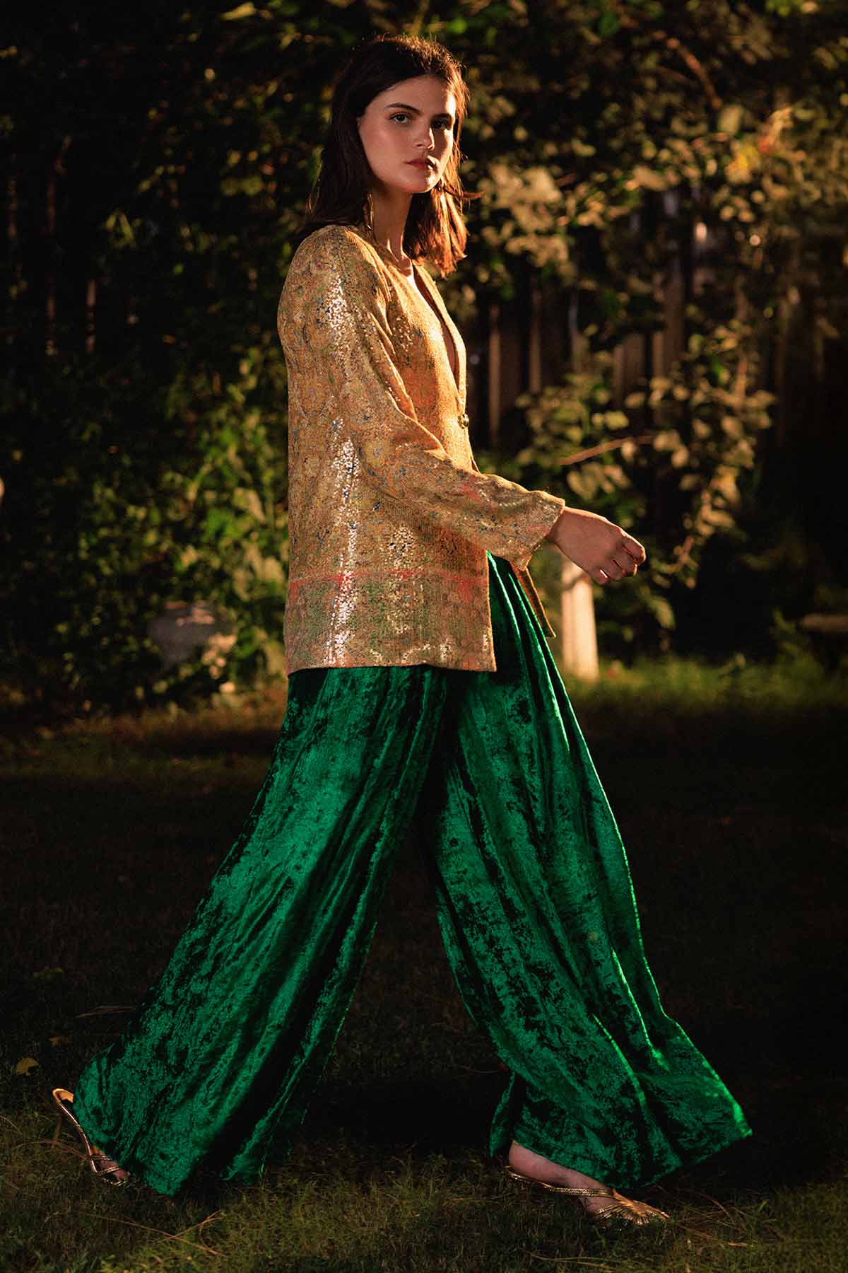 Gold Sequined Jacket & Pants