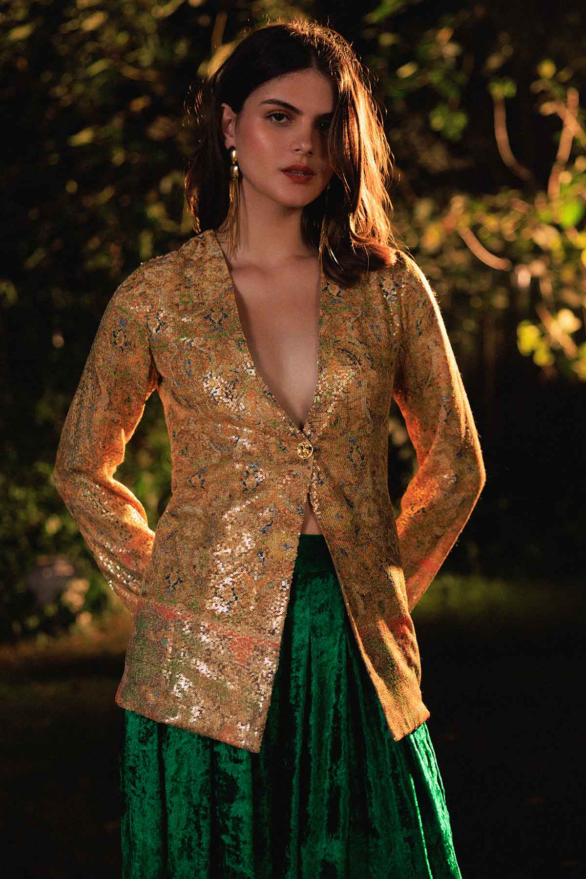 Gold Sequined Jacket & Pants
