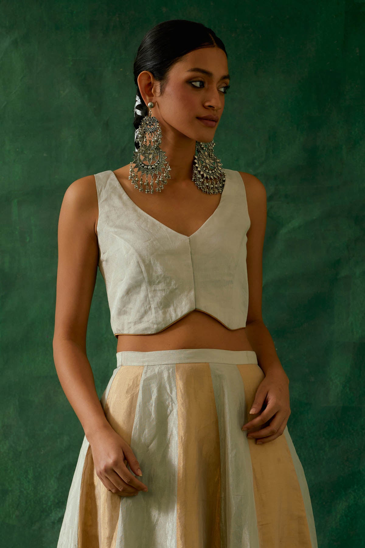 Gold & Silver Kalidar Lehenga Set