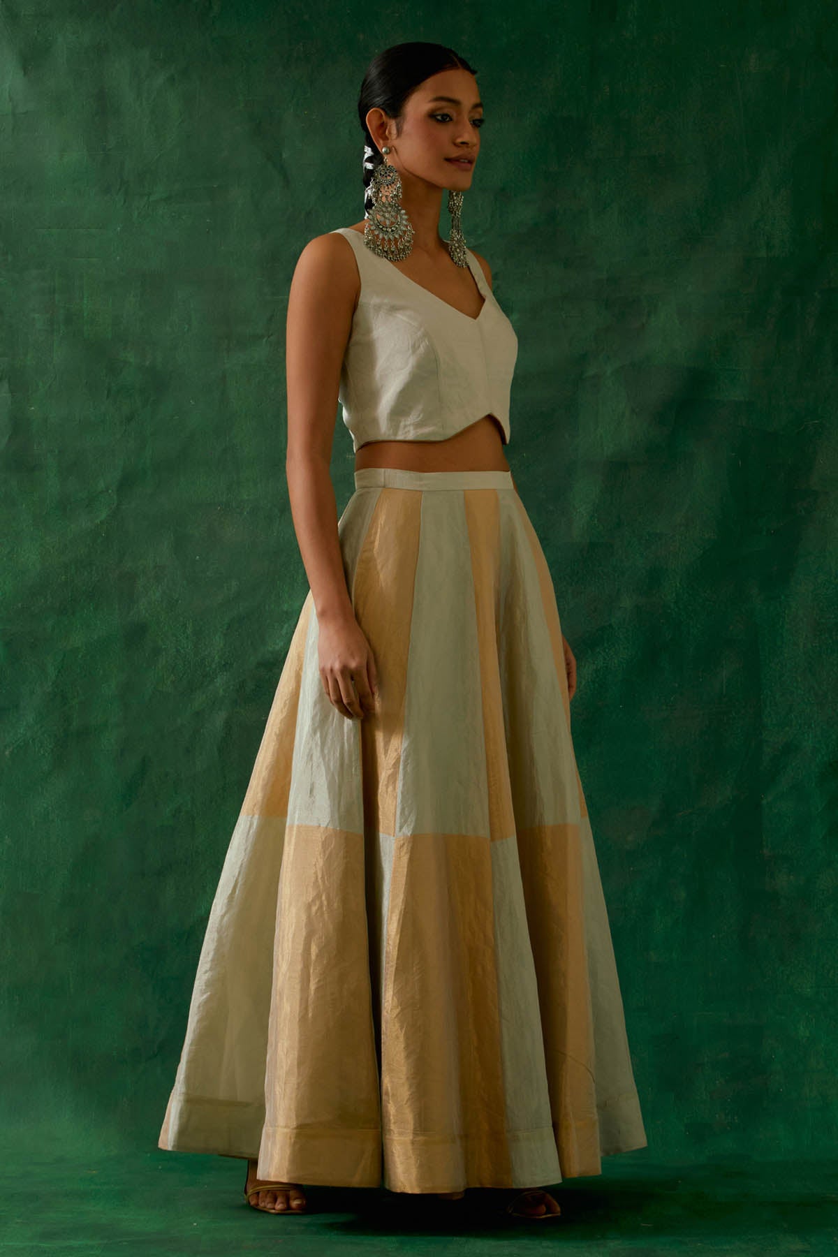 Gold & Silver Kalidar Lehenga Set