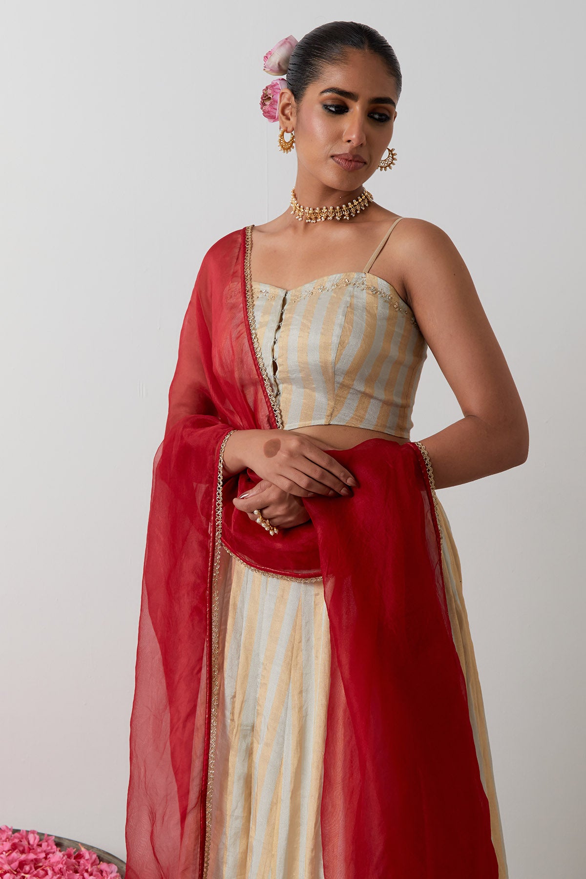 Gold & Silver Zari Lehenga Set