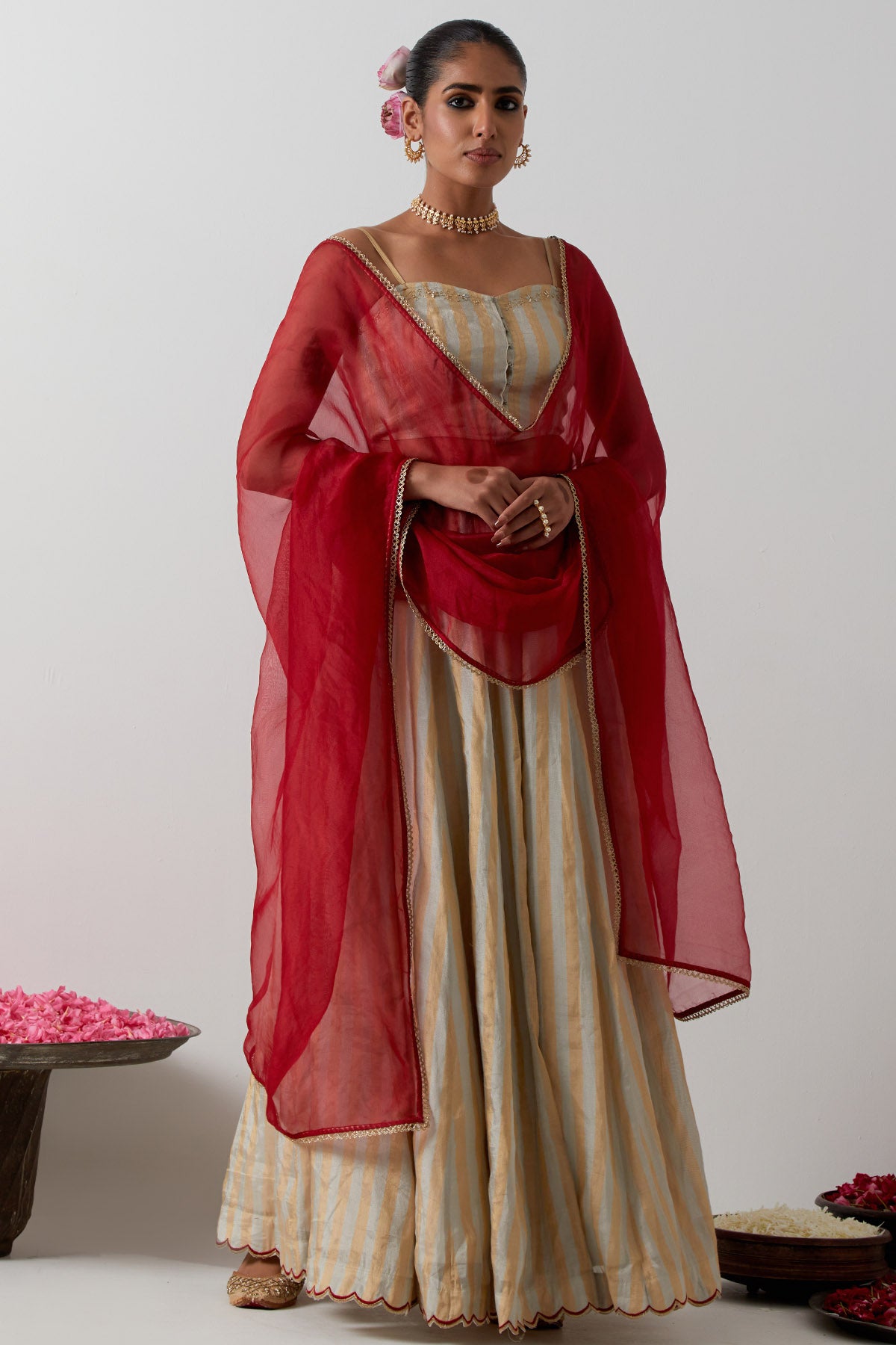 Gold & Silver Zari Lehenga Set