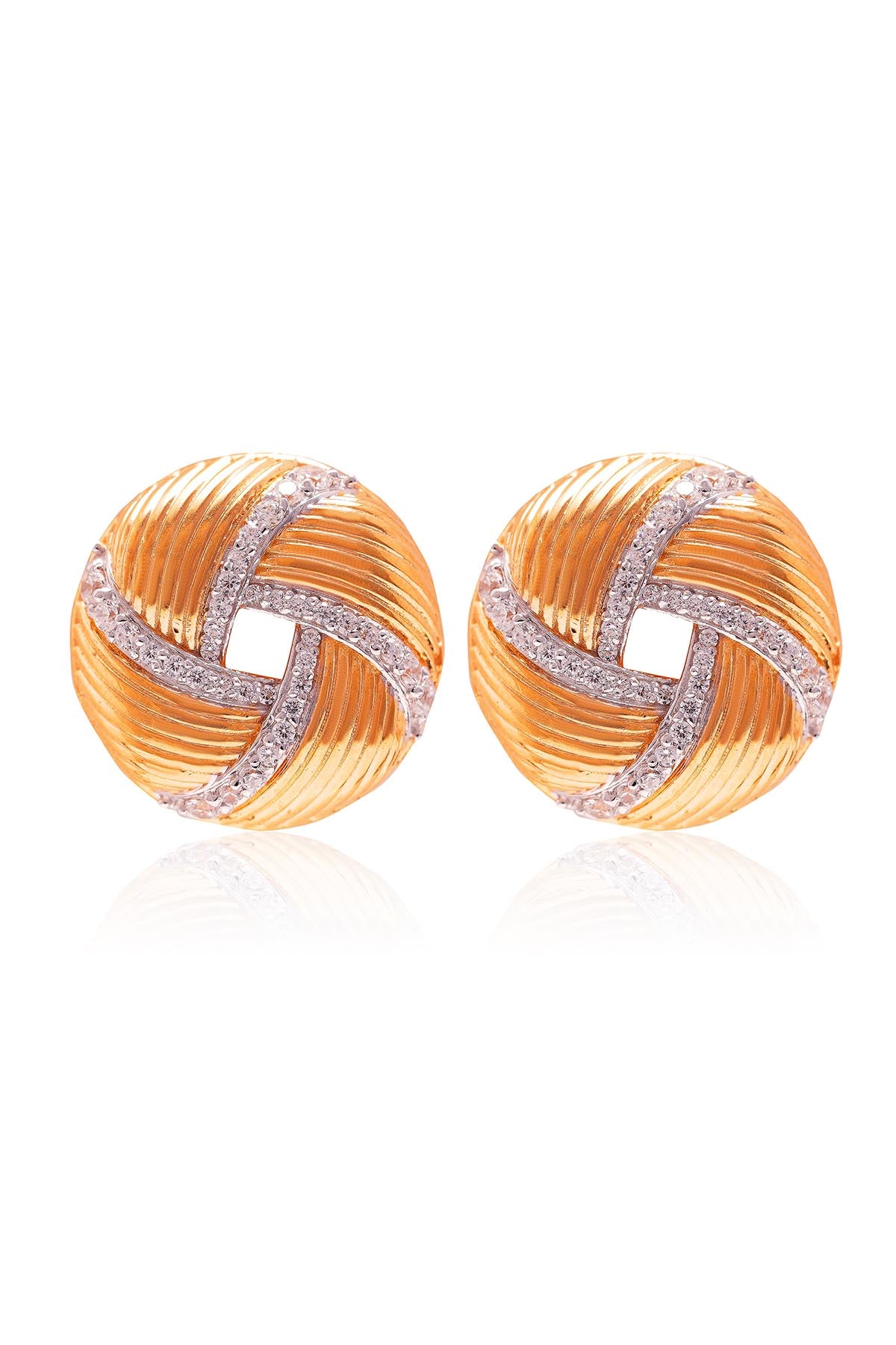Gold Spiralis Textured Studs