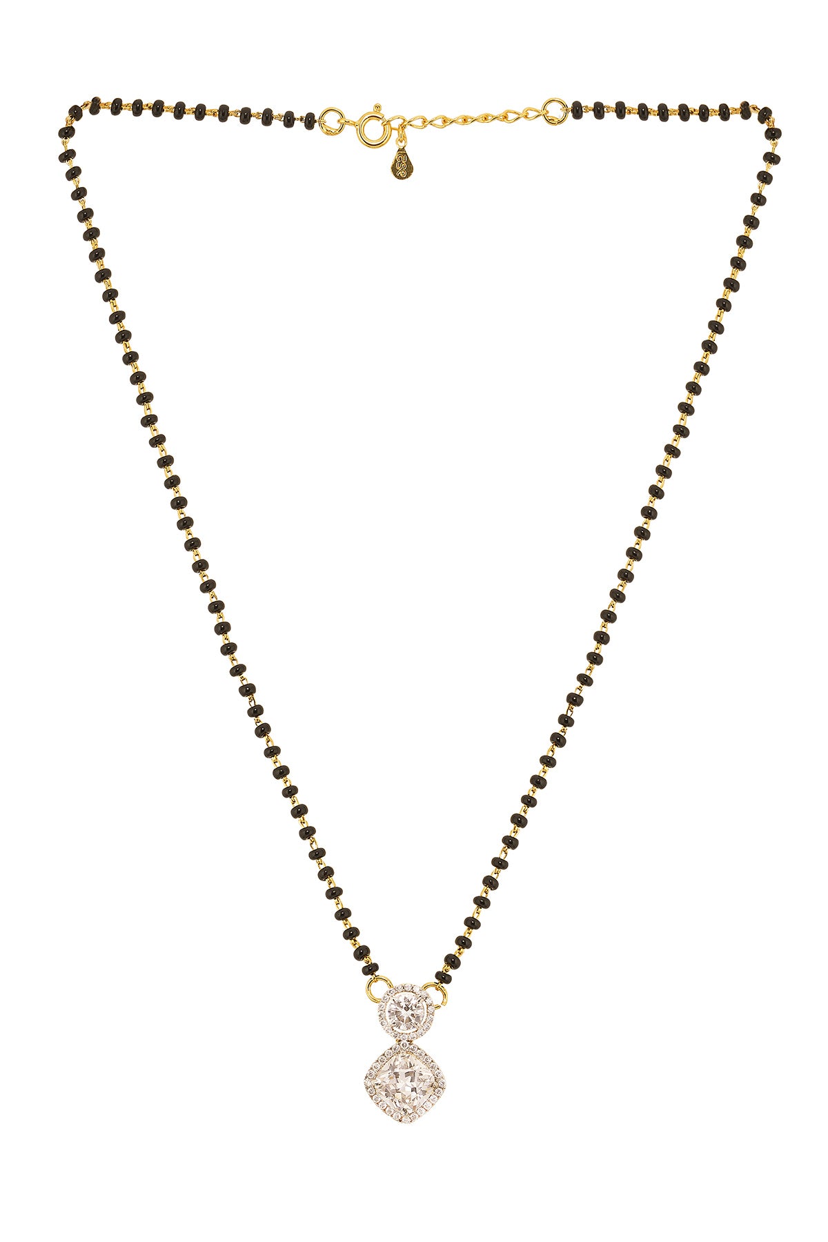 Gold Square Diamond Mangalsutra