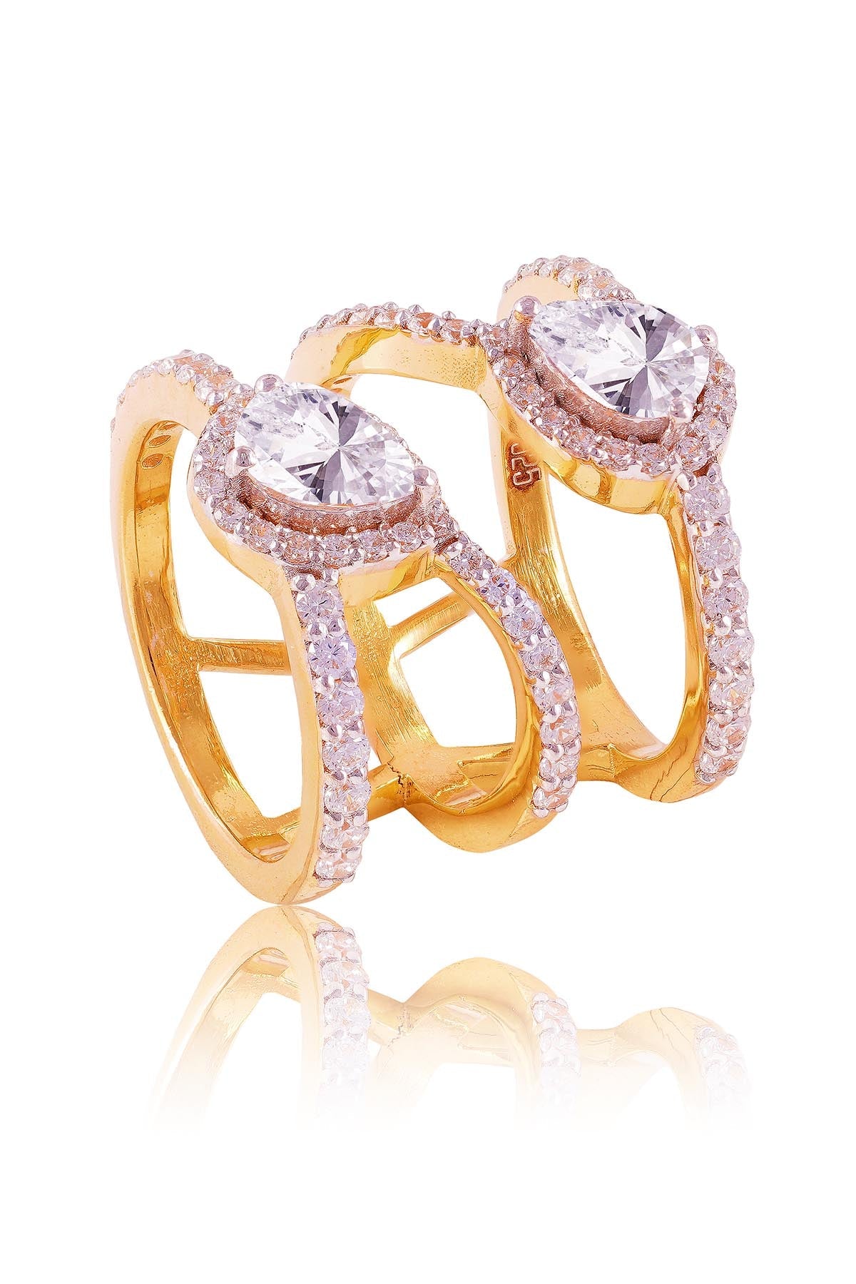 Buy Gold Stone Embellished Ring by Prata for women online at ScrollnShops