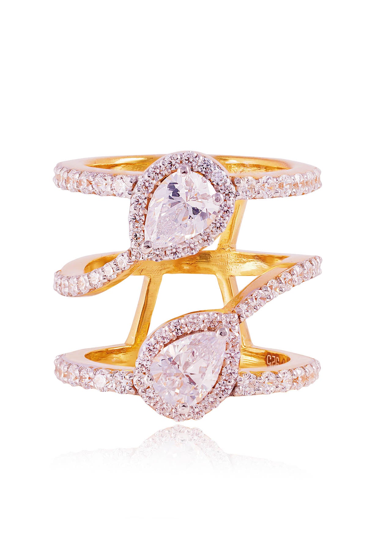 Gold Stone Embellished Ring