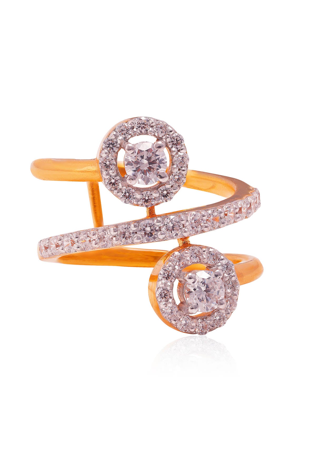 Gold Stone Gleaming Halo Ring