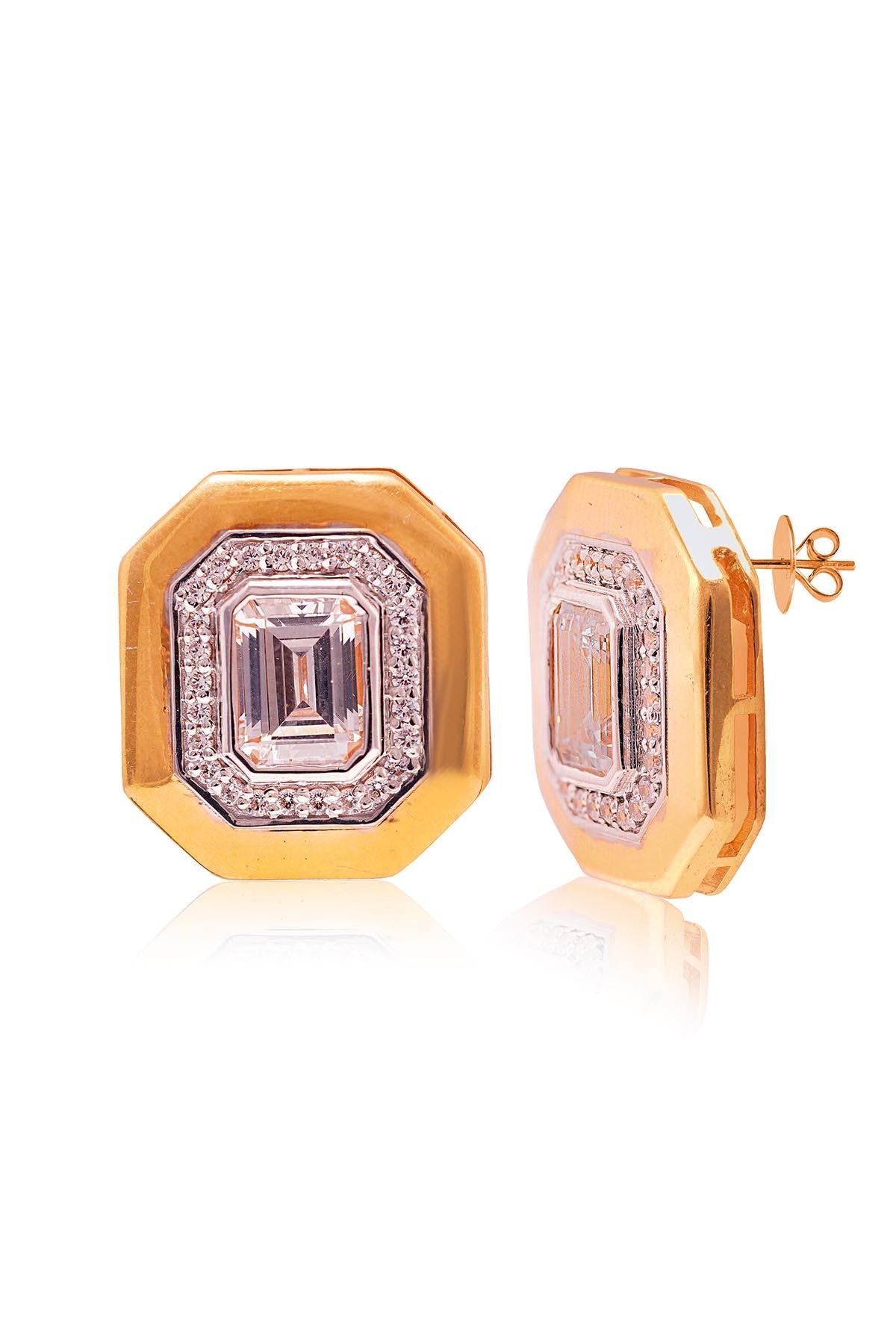 Buy Gold Stone Solar Gleam Studs by Prata for women online at ScrollnShops