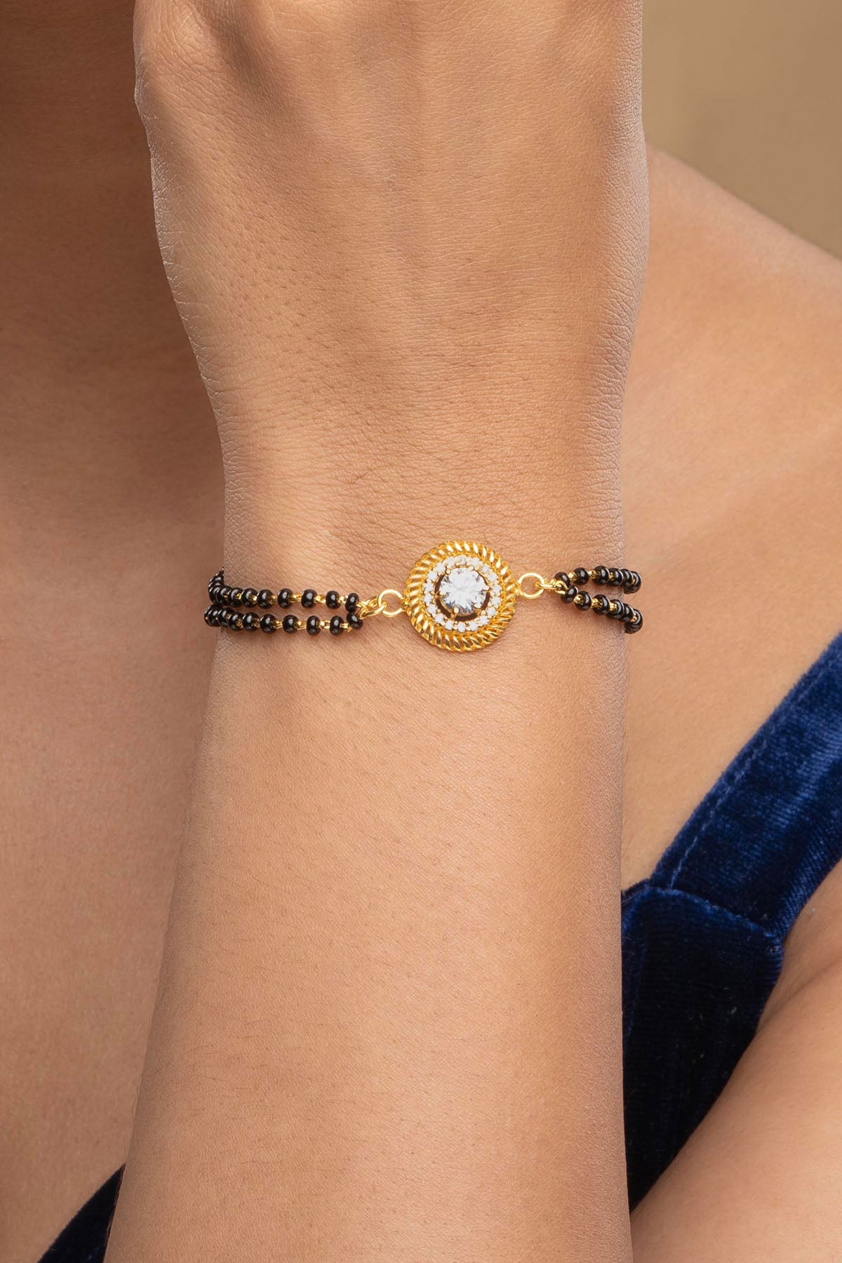 Buy Gold Suraj Kund Hand Mangalsutra by Sica for women online at ScrollnShops