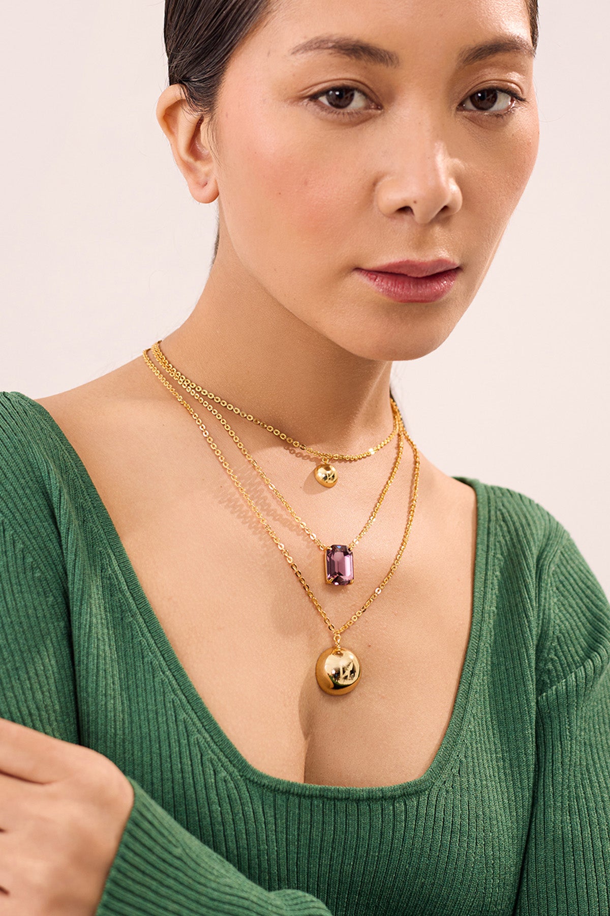 Gold Swarovski Crystal Necklace