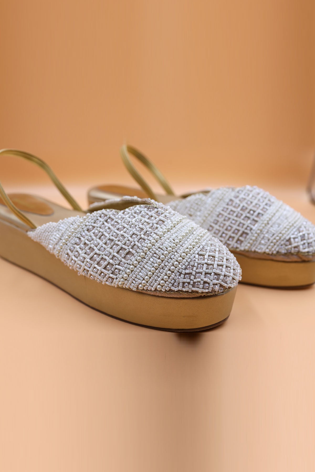 Gold Thread Embellished Wedges