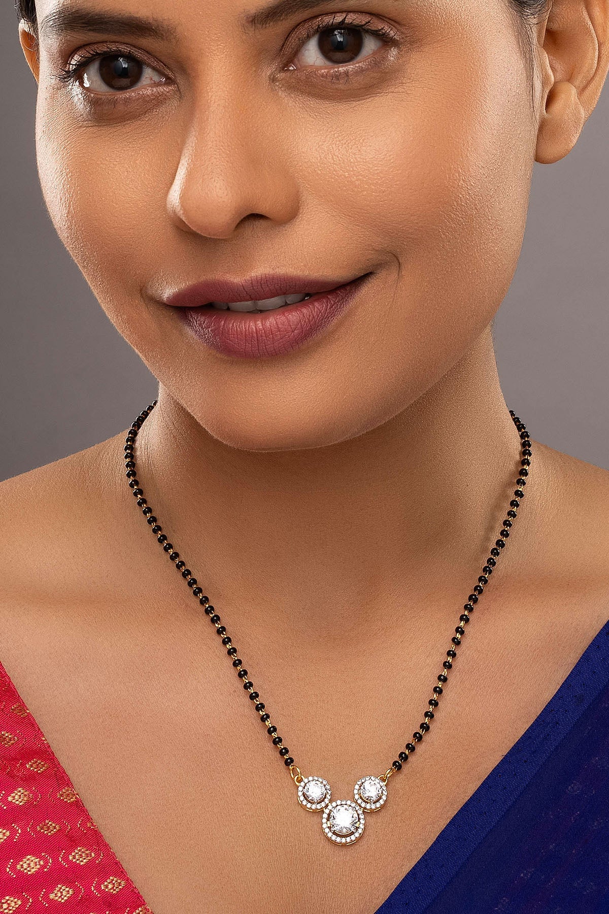 Buy Gold Three Diamond Mangalsutra for women by Sica online available at scrollnshops