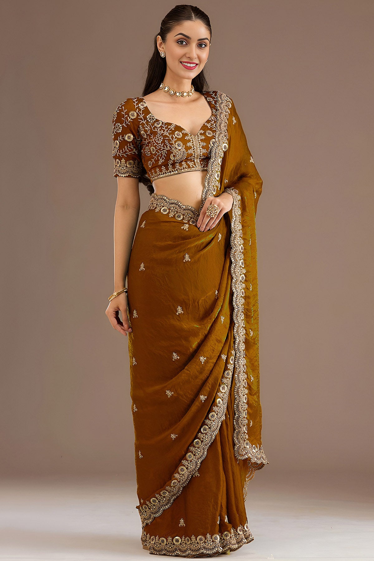Gold Tissue Dori & Zari Saree