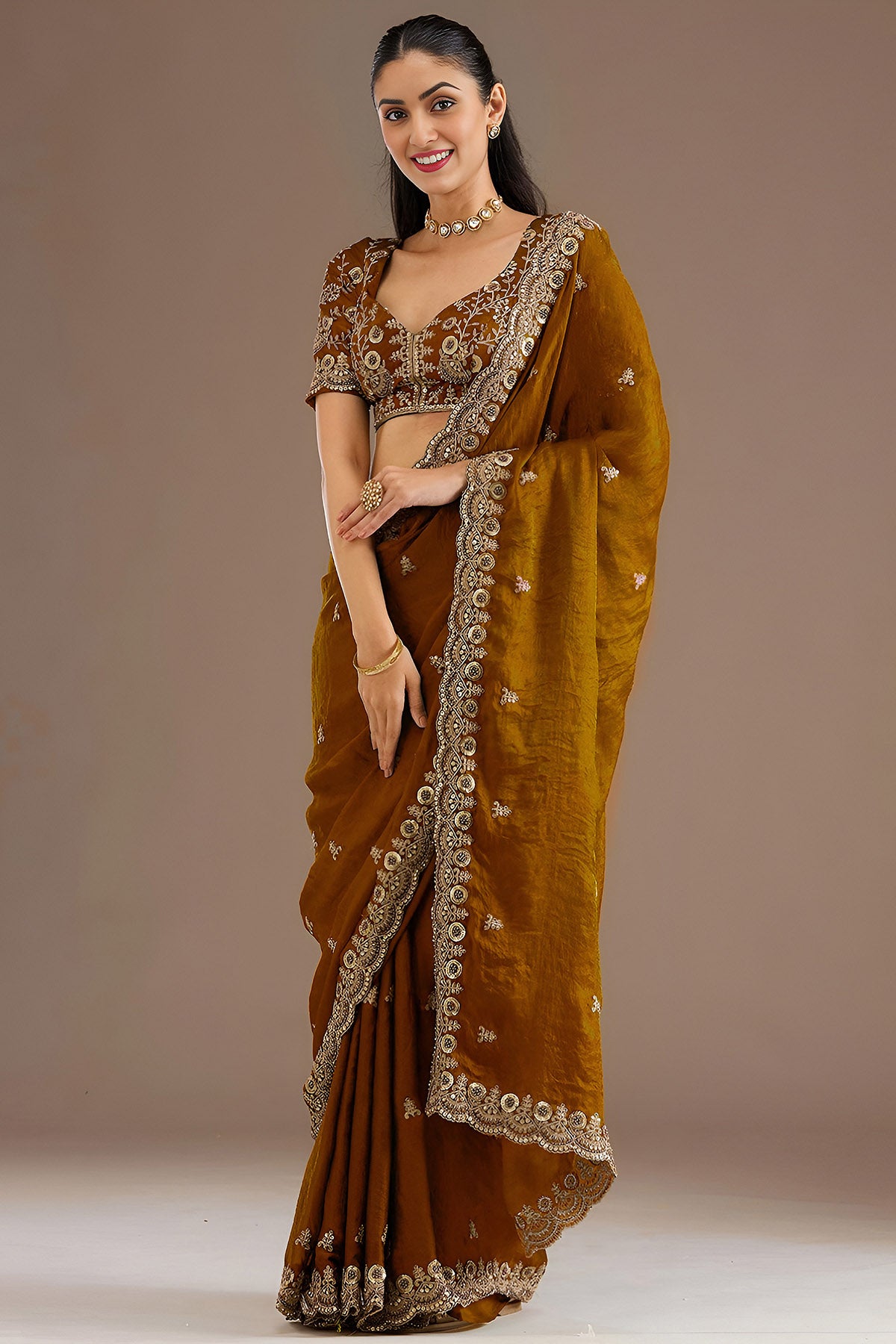 Gold Tissue Dori & Zari Saree