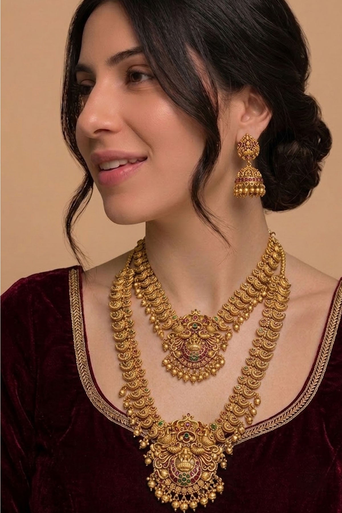 Buy Gold Tone Layered Jewellery Set for women by Inko & Co online available at scrollnshops