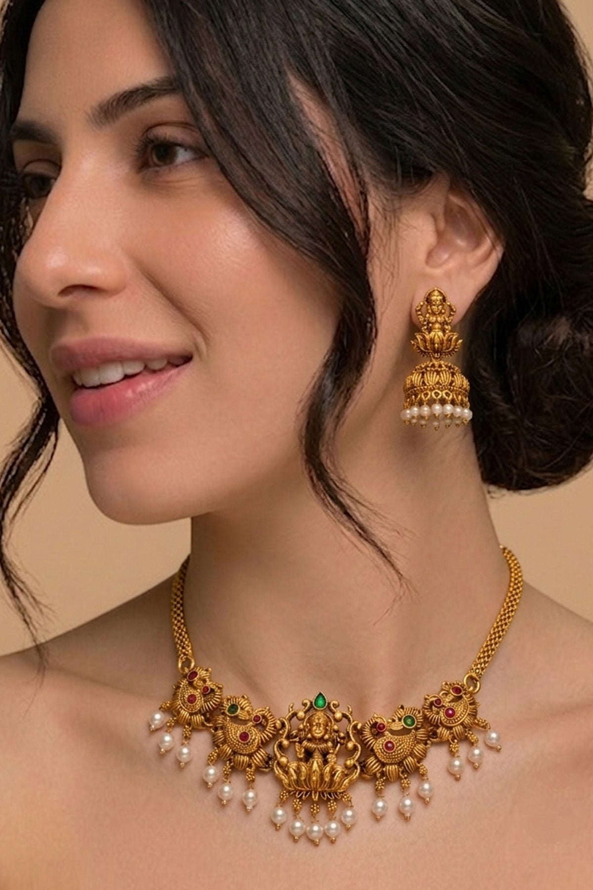 Buy Gold Toned Pearl Jewellery Set for women by Inko & Co online available at scrollnshops