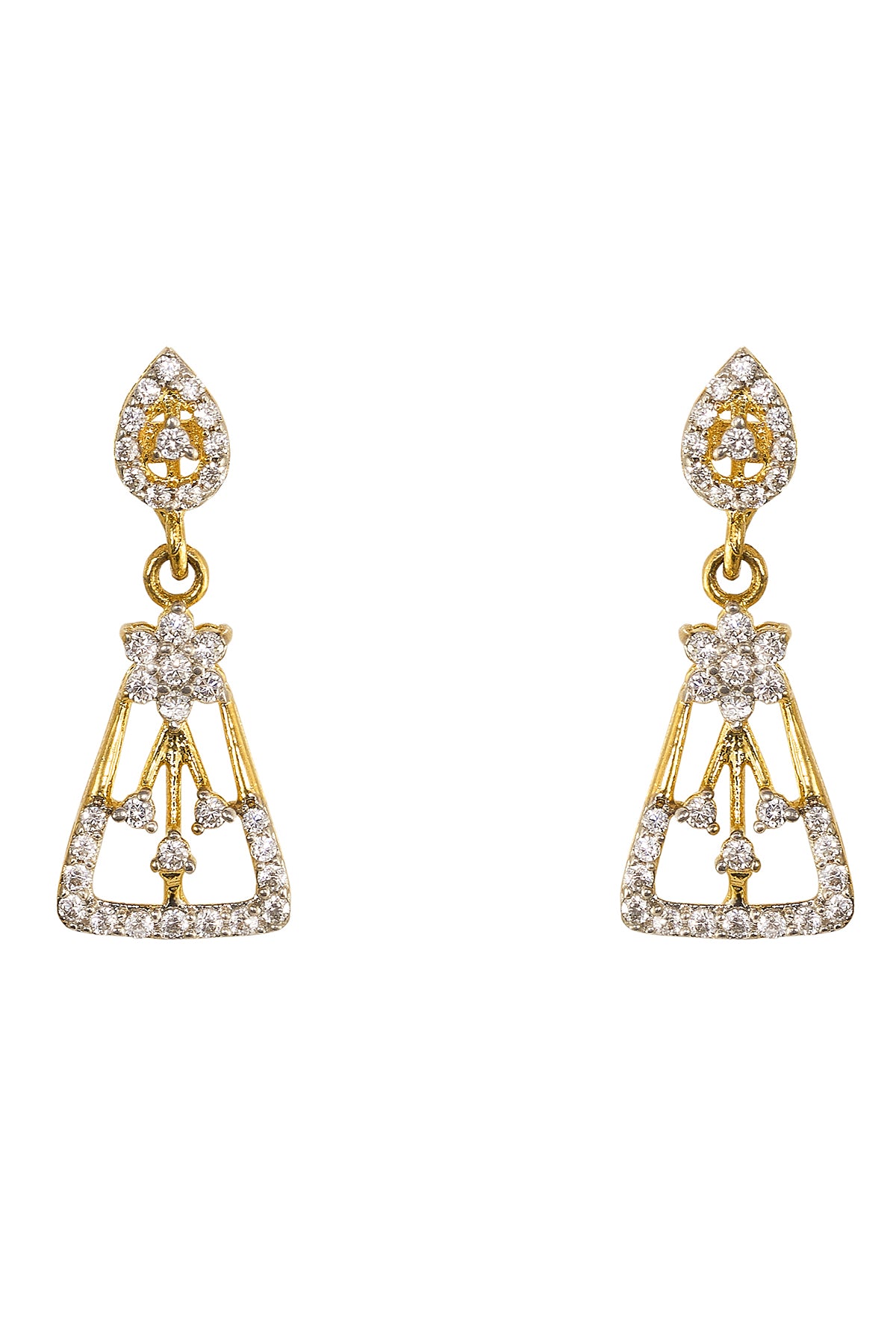 Gold Triangle Studs Earrings