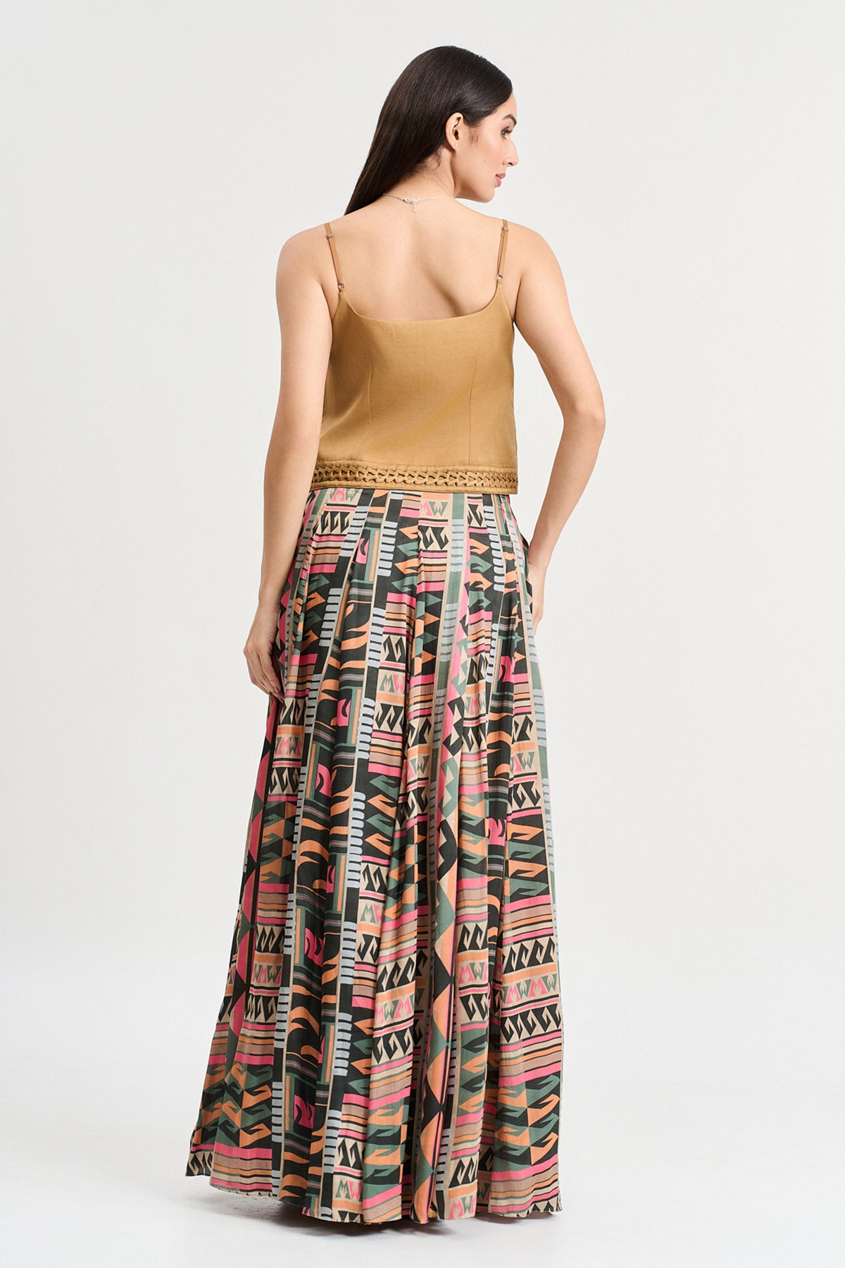 Gold Viscose Sleeveless Top