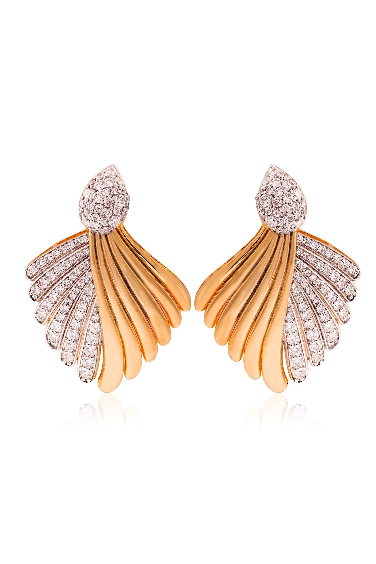 Gold & White Pluma Earrings