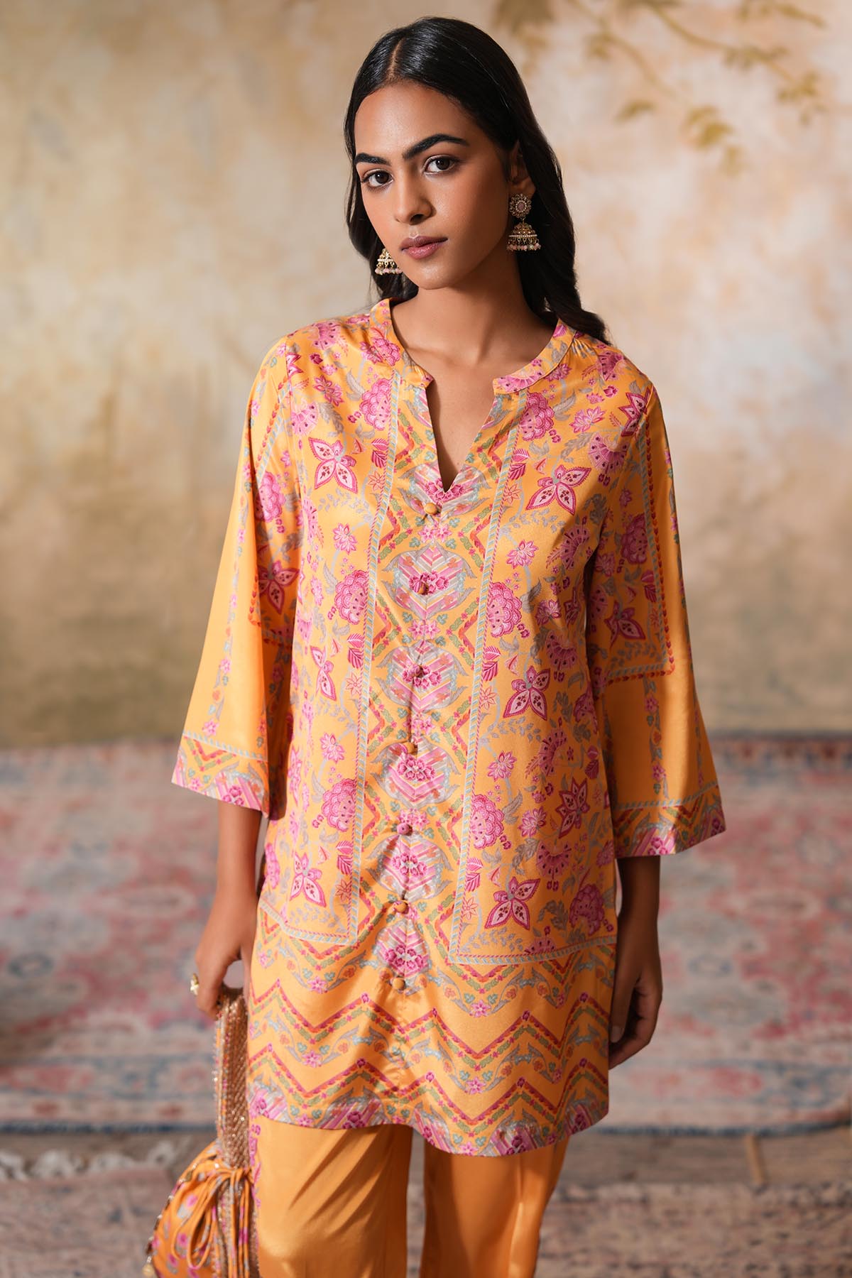 Gold Yellow Printed Co-ord Set