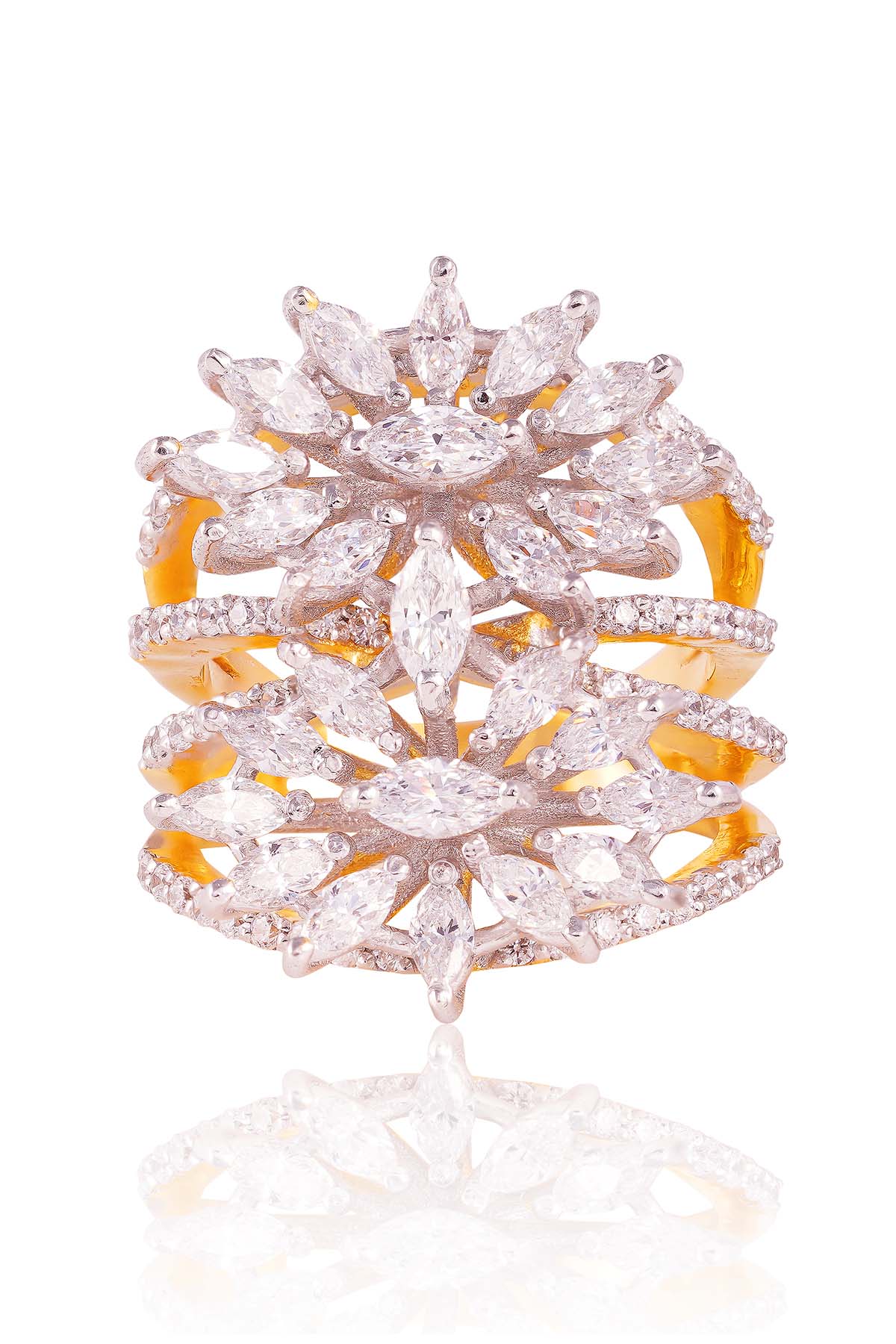 Gold Zirconia Glitzern Ring