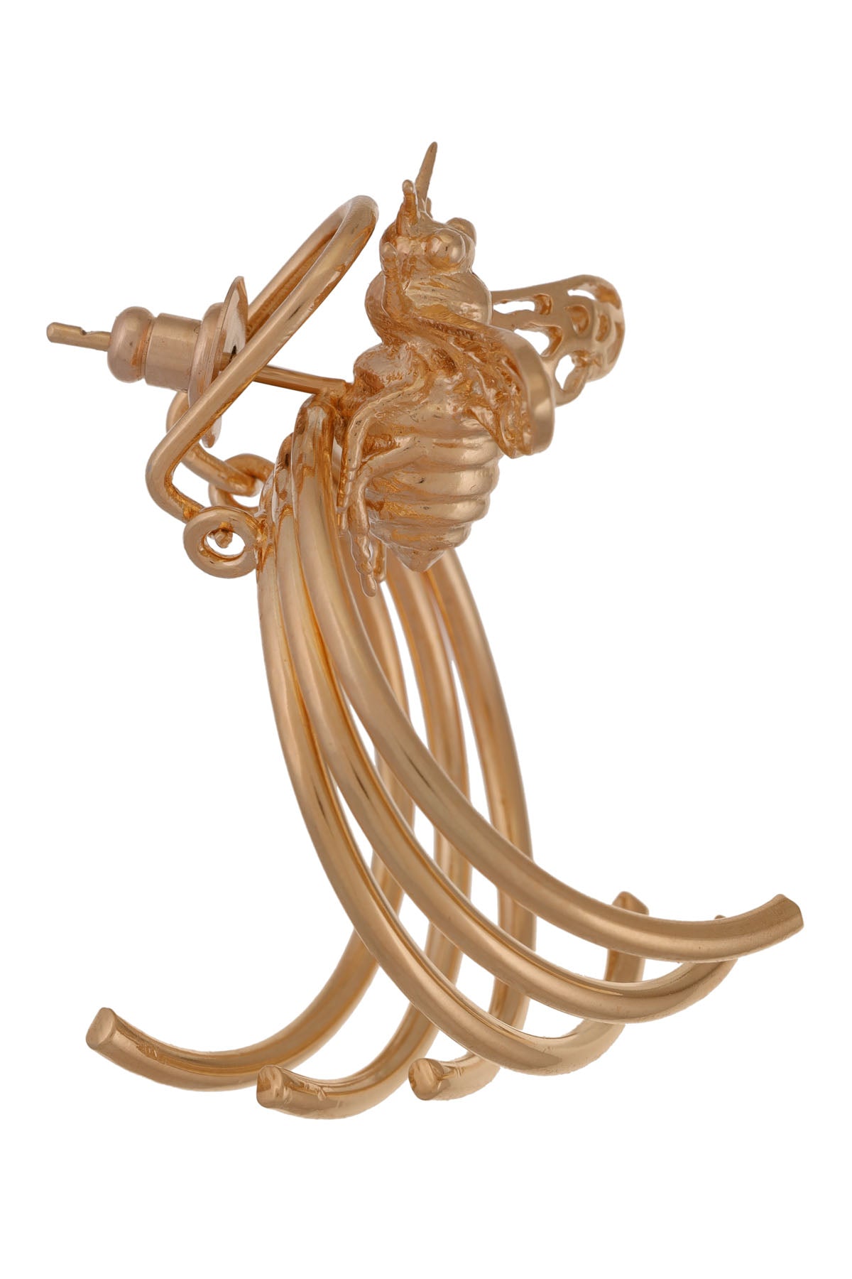 Golden Bee Motif Hoops
