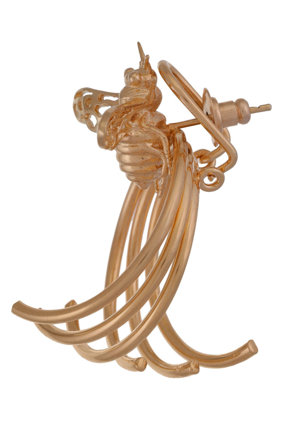 Golden Bee Motif Hoops