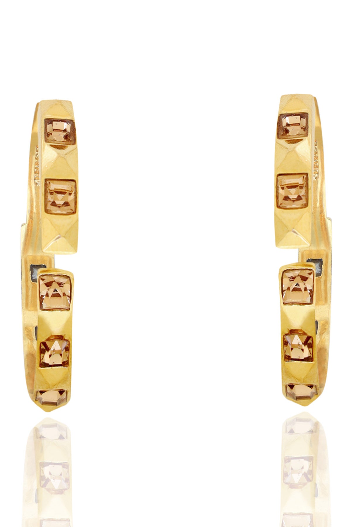 Golden Smoky Quartz Hoops