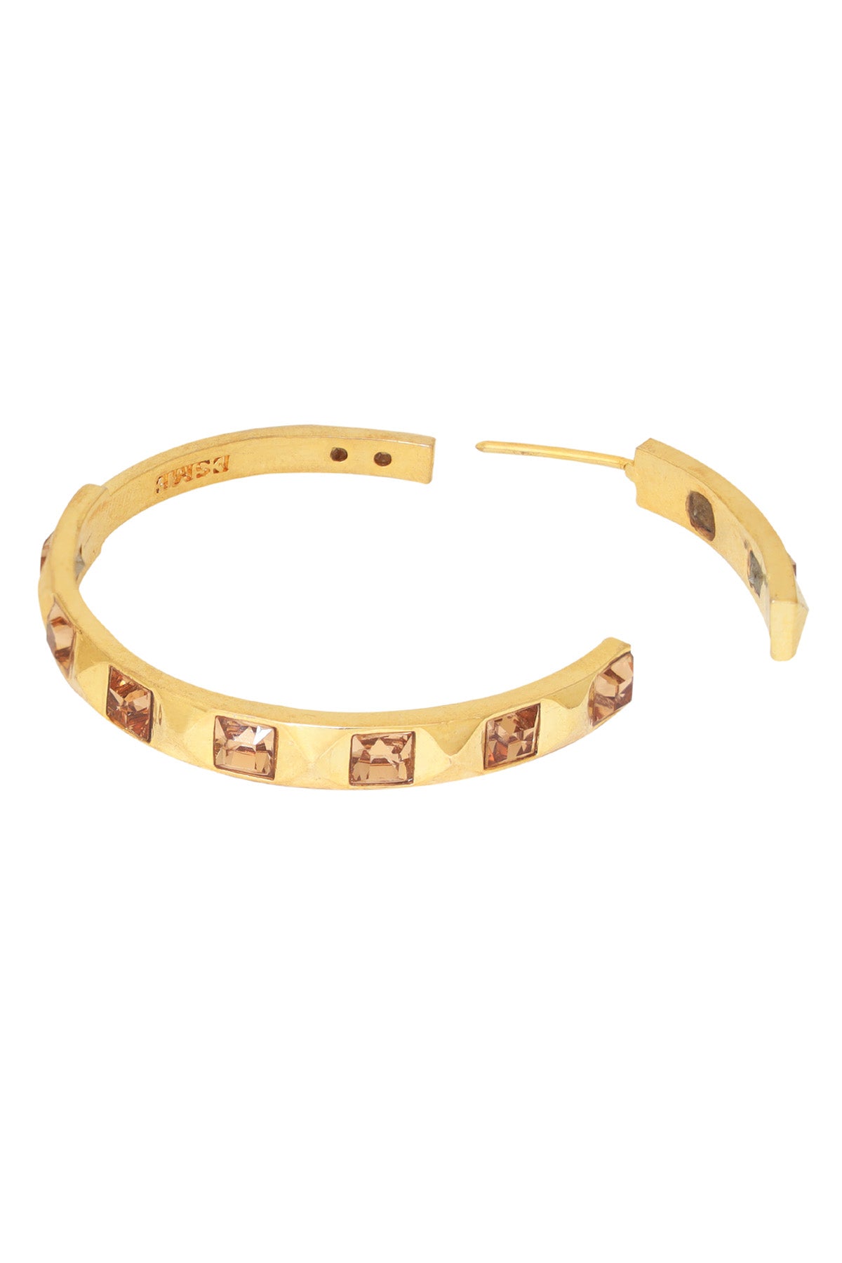 Golden Smoky Quartz Hoops