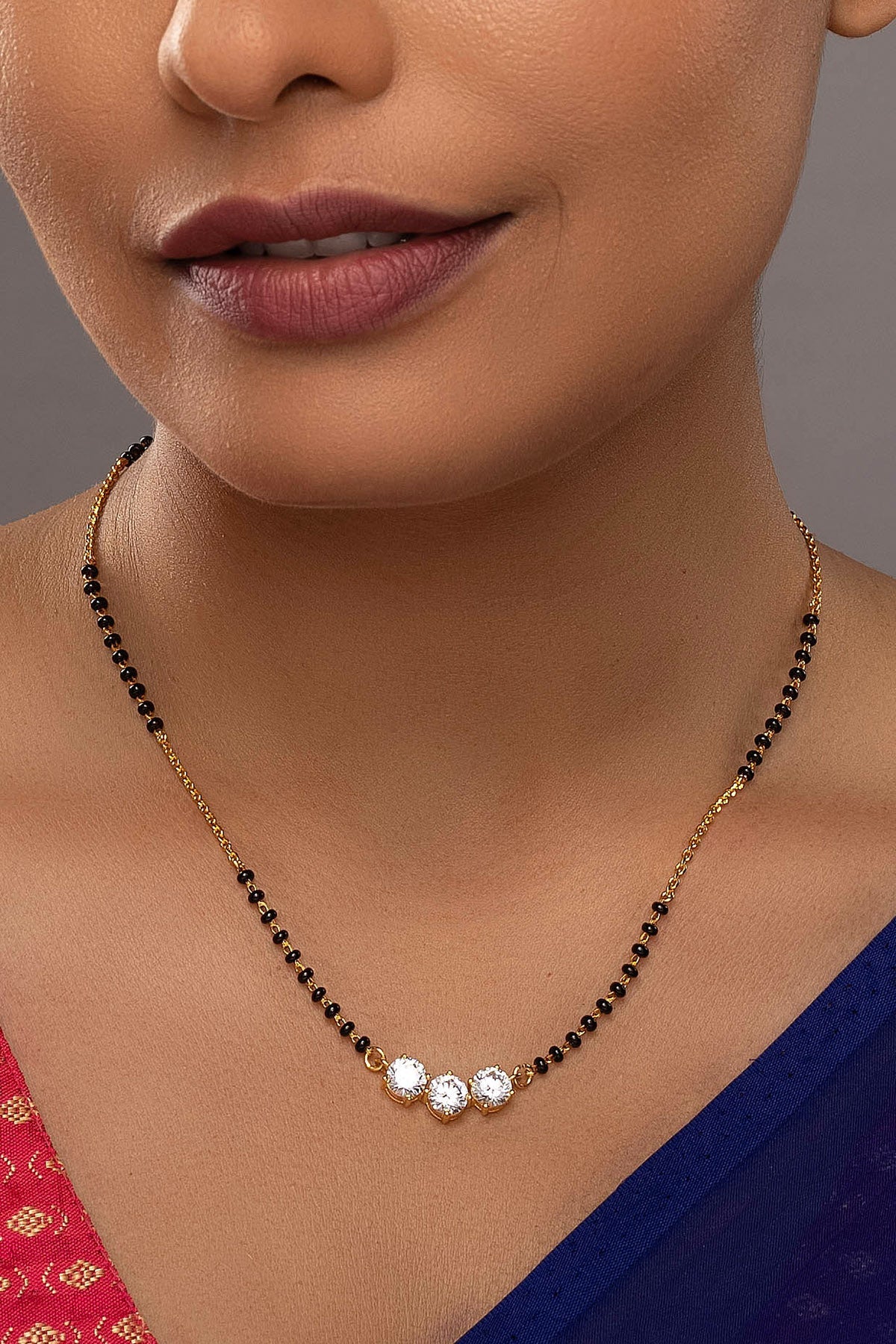 Buy Golden 3 Diamond Mangalsutra for women by Sica online available at scrollnshops