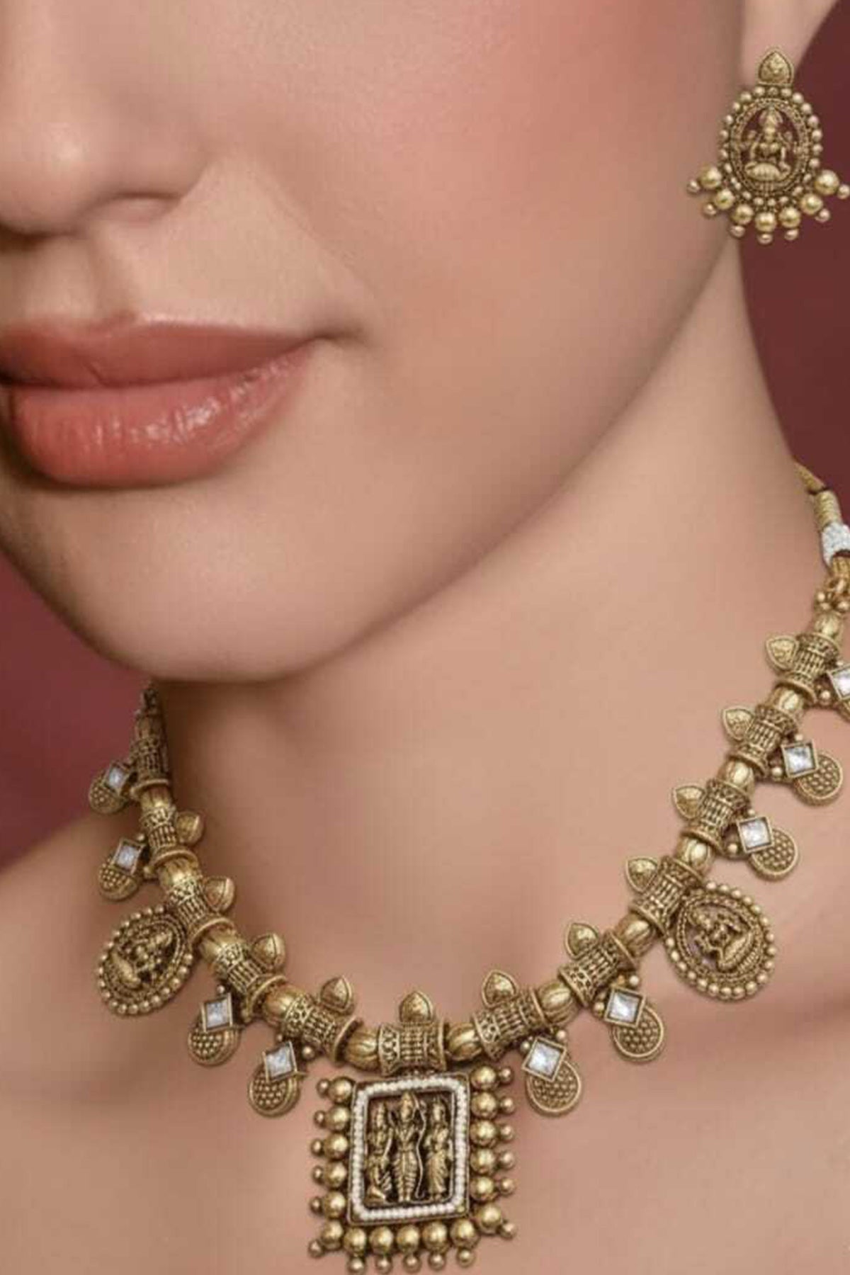 Buy Golden Amethyst Jewellery Set for women by Beauty Spot Jewellery online available at scrollnshops