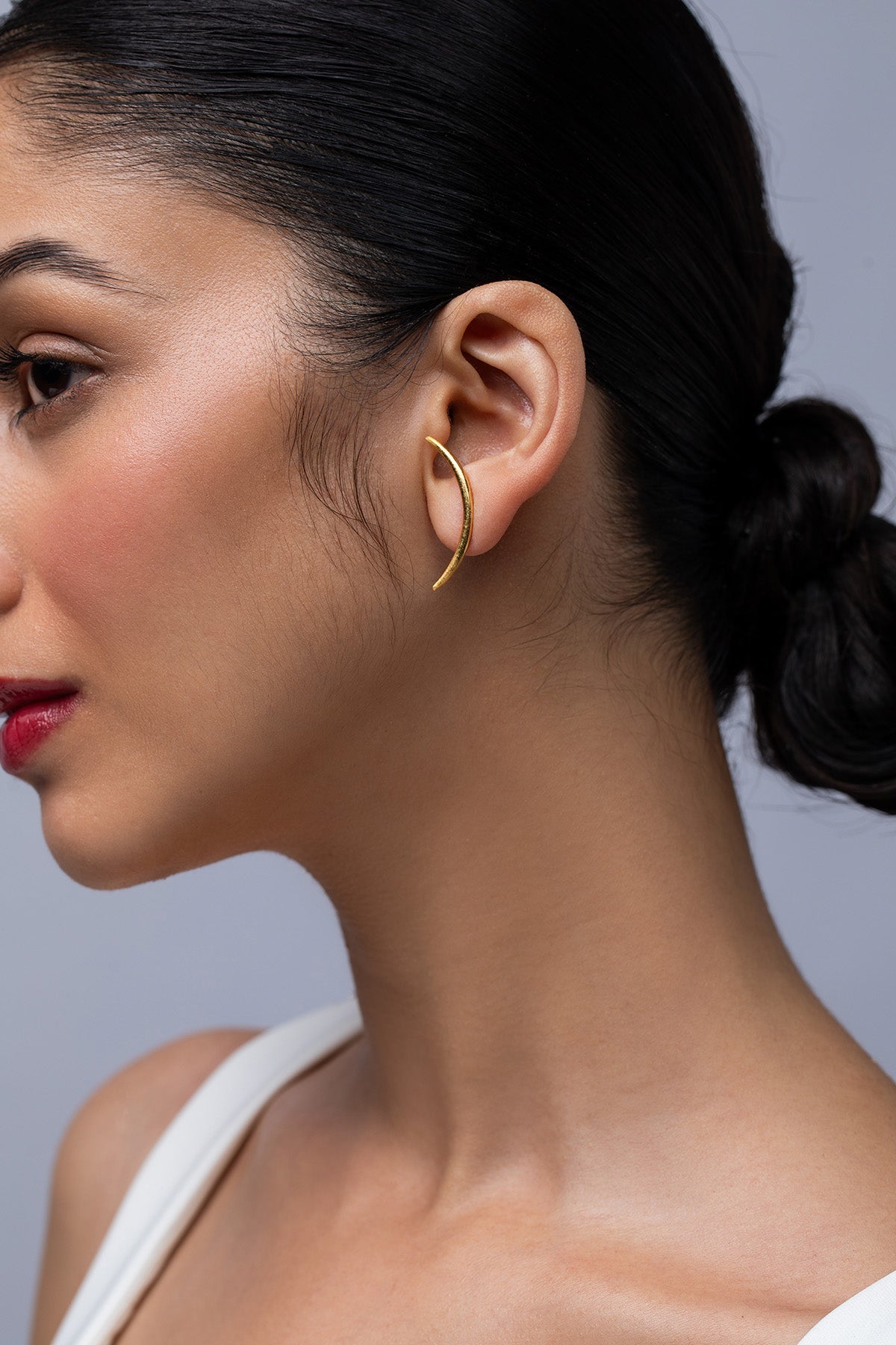 Buy Golden Brass Arc Shape Earring for women by Ethnic Andaz online available at scrollnshops