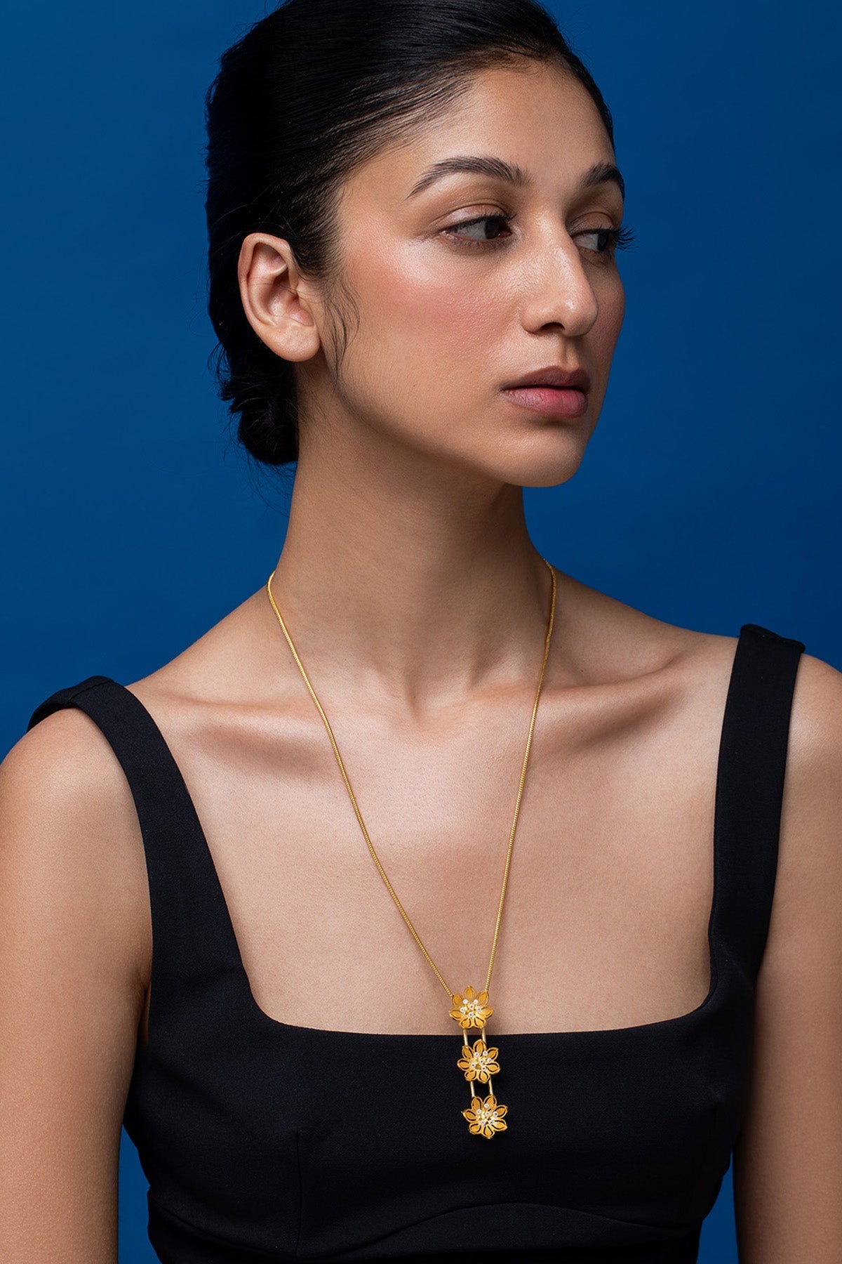 Buy Golden Brass Flowers Pendant for women by Ethnic Andaz online available at scrollnshops