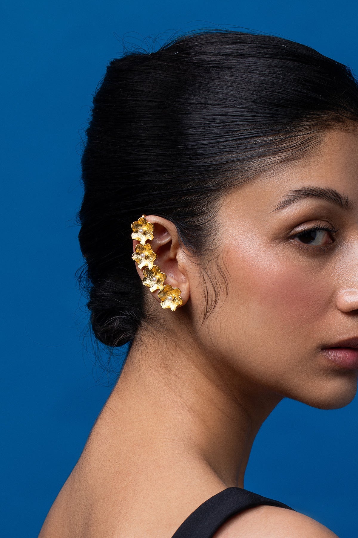 Buy Golden Brass Garland Earring for women by Ethnic Andaz online available at scrollnshops