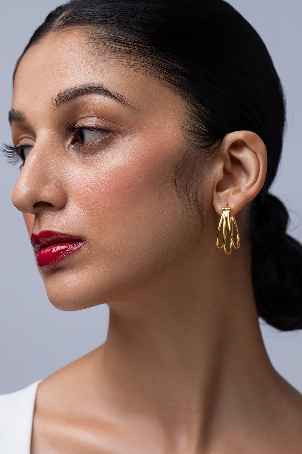 Buy Golden Brass Mini Hoop Earring for women by Ethnic Andaz online available at scrollnshops
