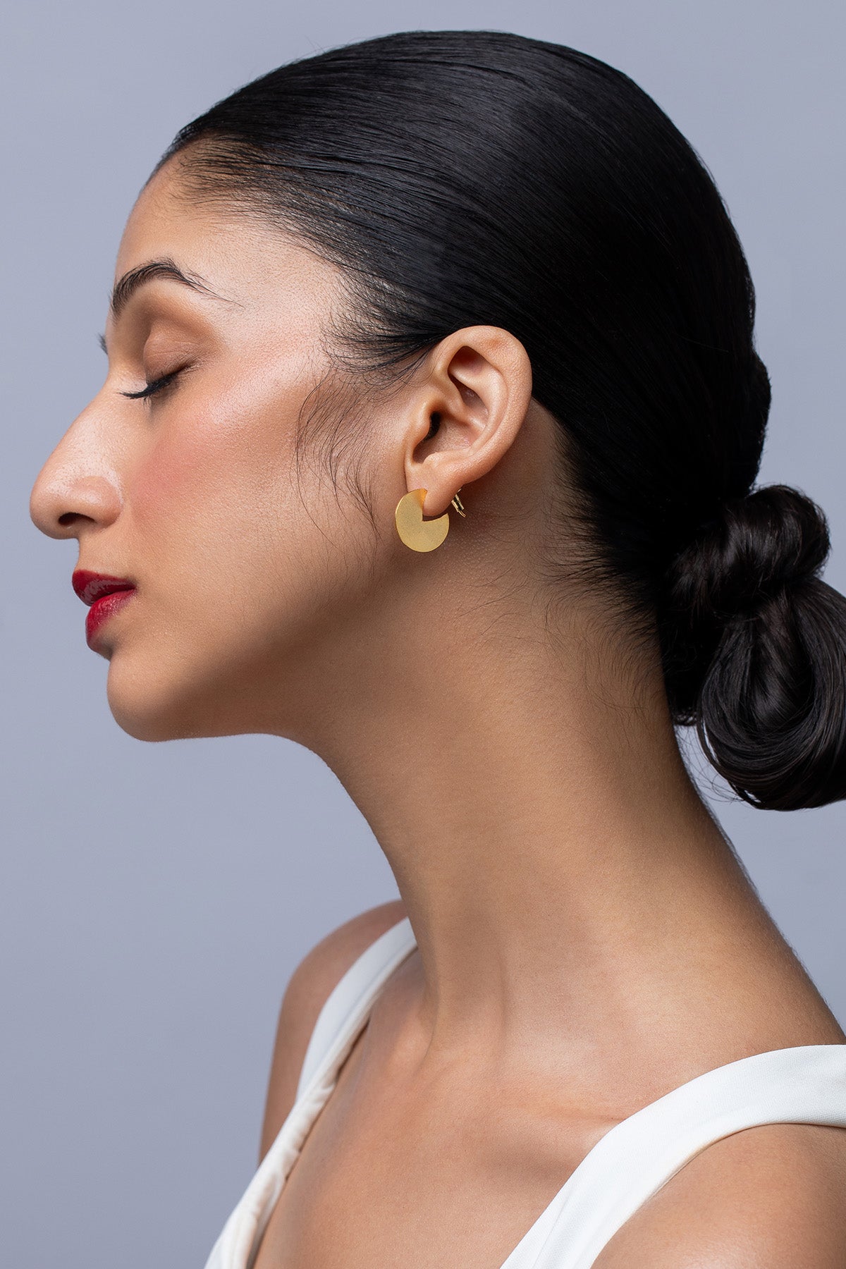 Buy Golden Crescent Brass Earrings for women by Ethnic Andaz online available at scrollnshops