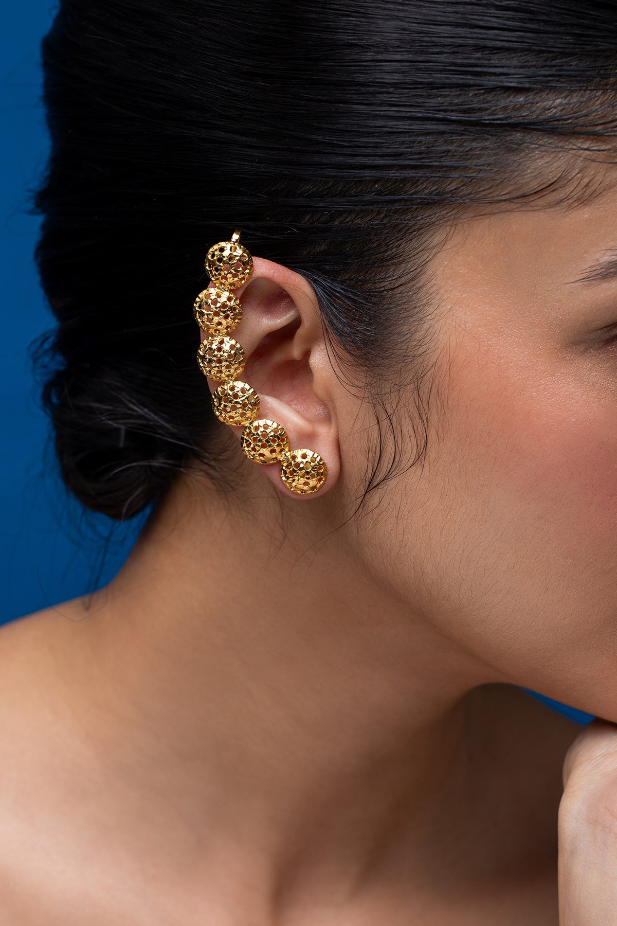 Buy Golden Flowers Flare Earring for women by Ethnic Andaz online available at scrollnshops