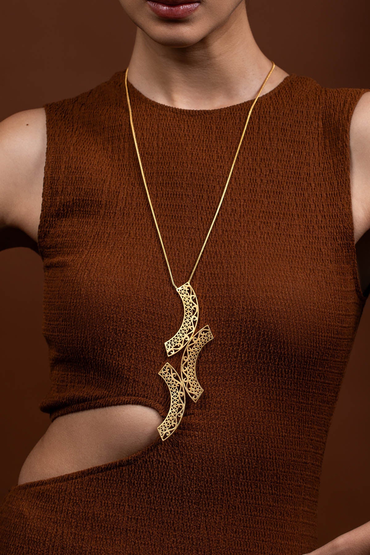 Buy Golden Kalchakra Lattice Chain for women by Ethnic Andaz online available at scrollnshops