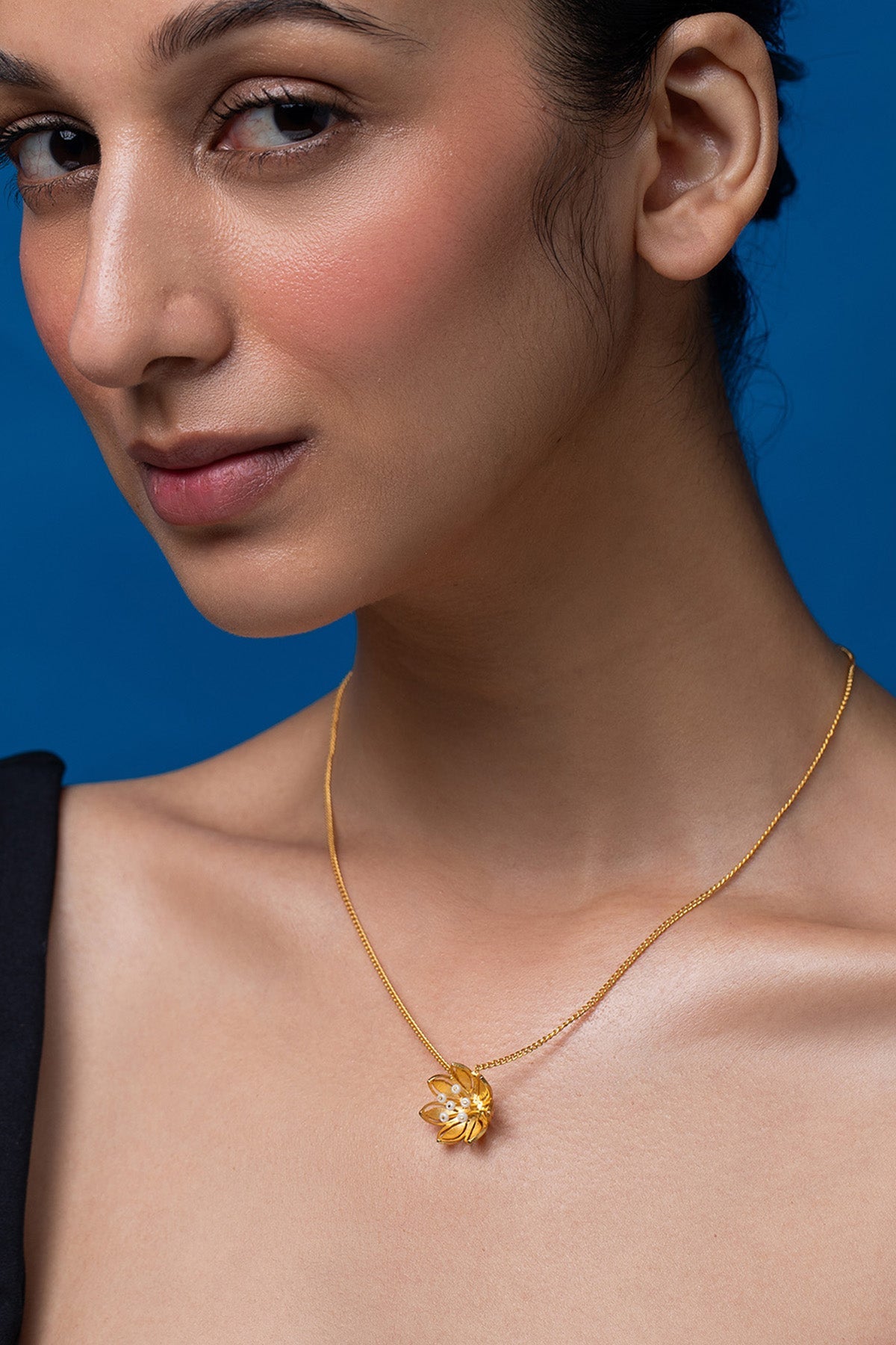 Buy Golden Pearly Flower Pendant for women by Ethnic Andaz online available at scrollnshops