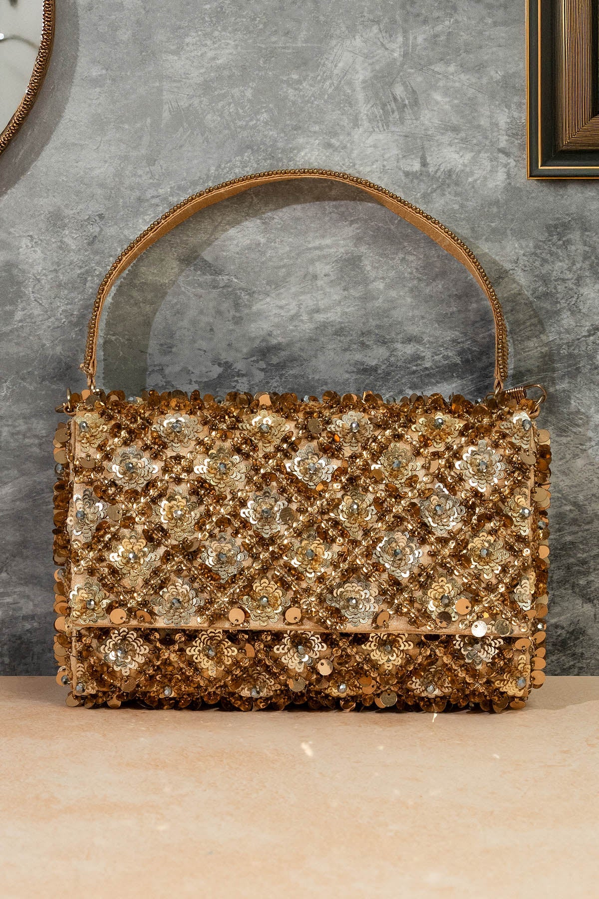 Buy Golden Raw Silk Tassel Clutch for women by the Purple sack online available at scrollnshops