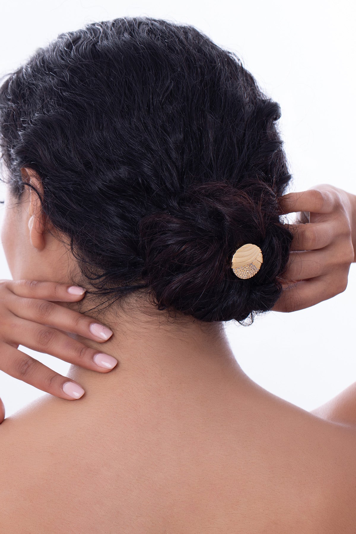 Buy Golden Round Shaped Hair Clip for women by Ethnic Andaz online available at scrollnshops