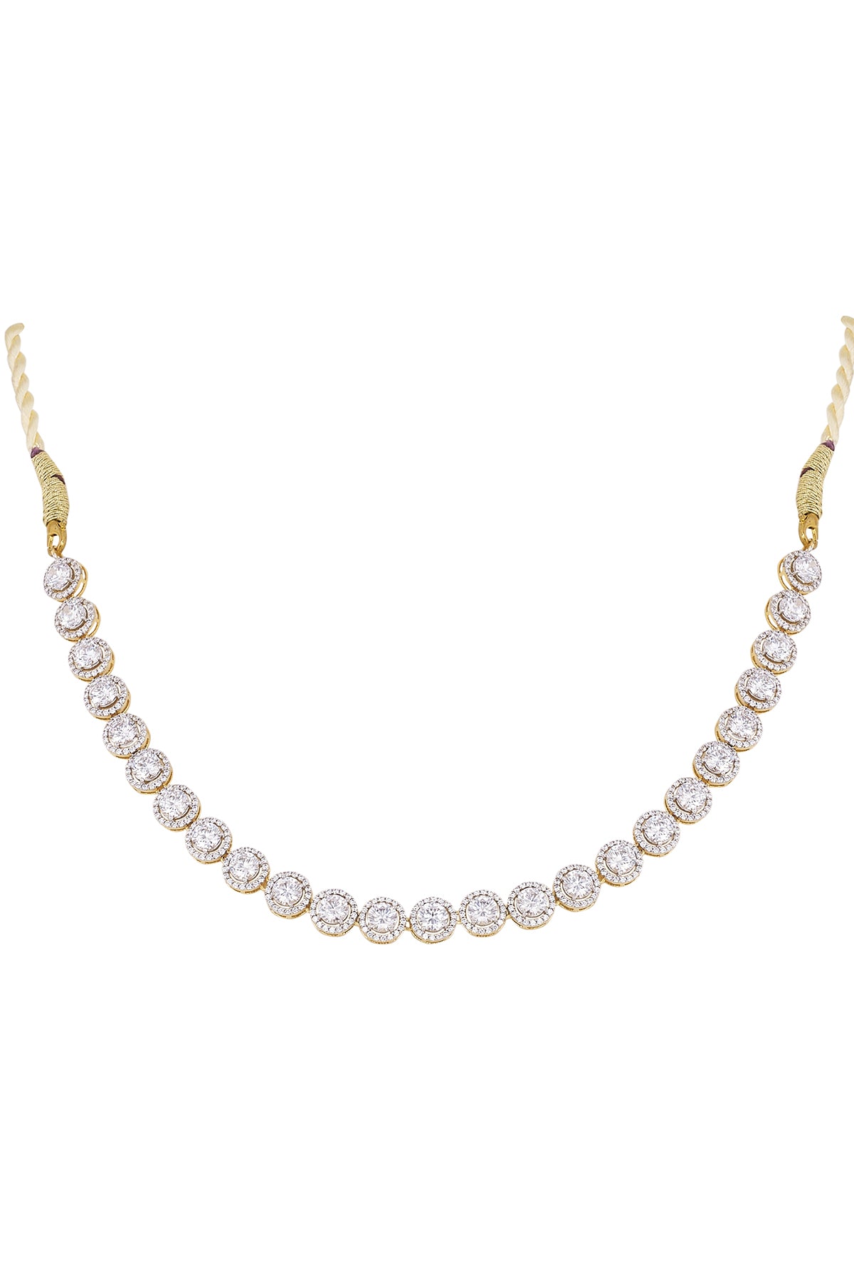 Golden Solitaire Pendant Set