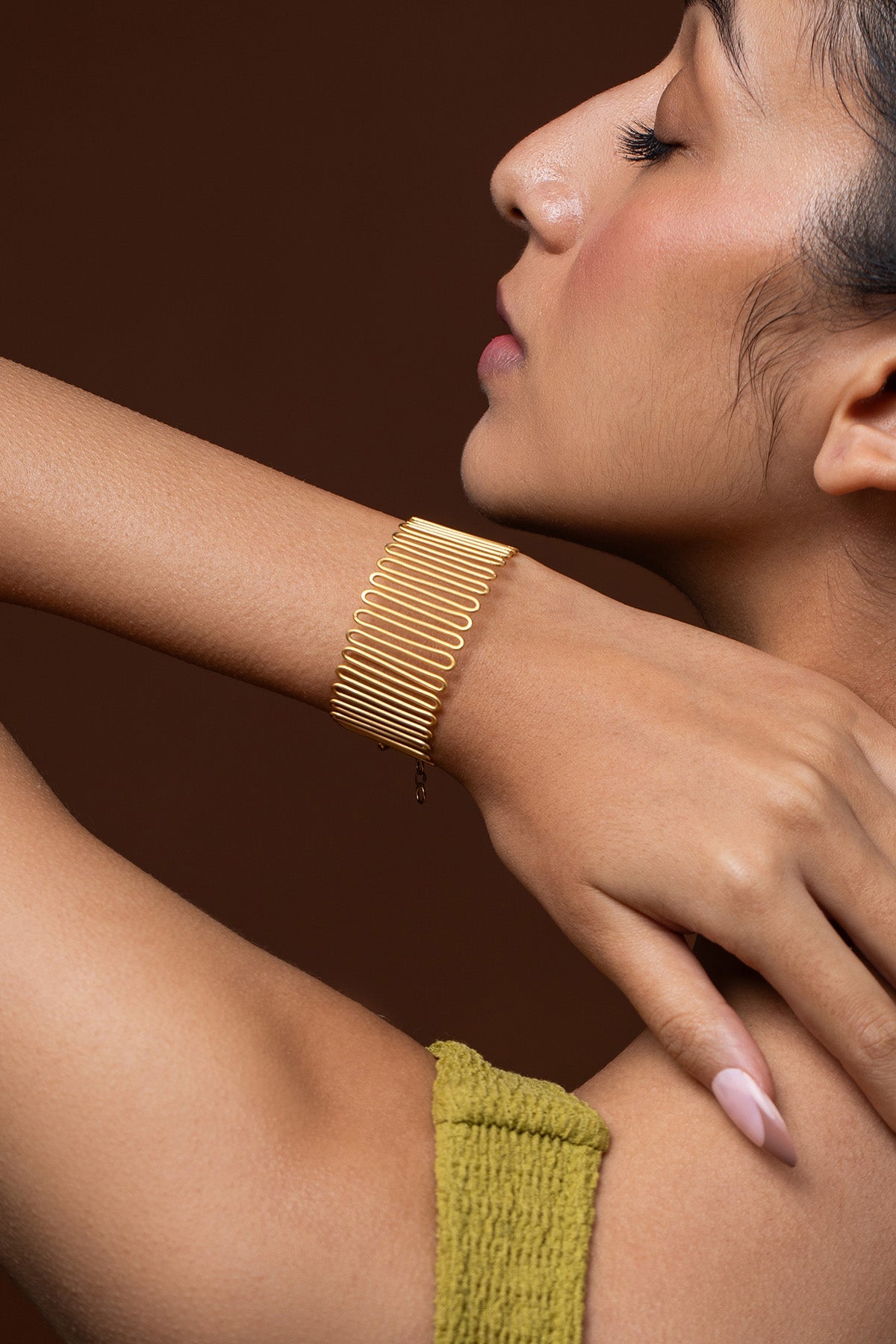 Buy Golden Spiral Meadow Bracelet for women by Ethnic Andaz online available at scrollnshops