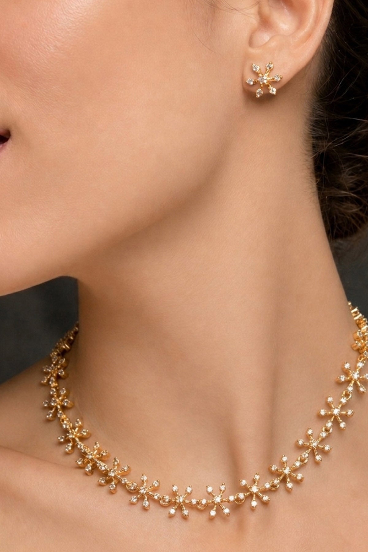 Buy Golden Star Shape Necklace Set for women by Inko & Co online available at scrollnshops